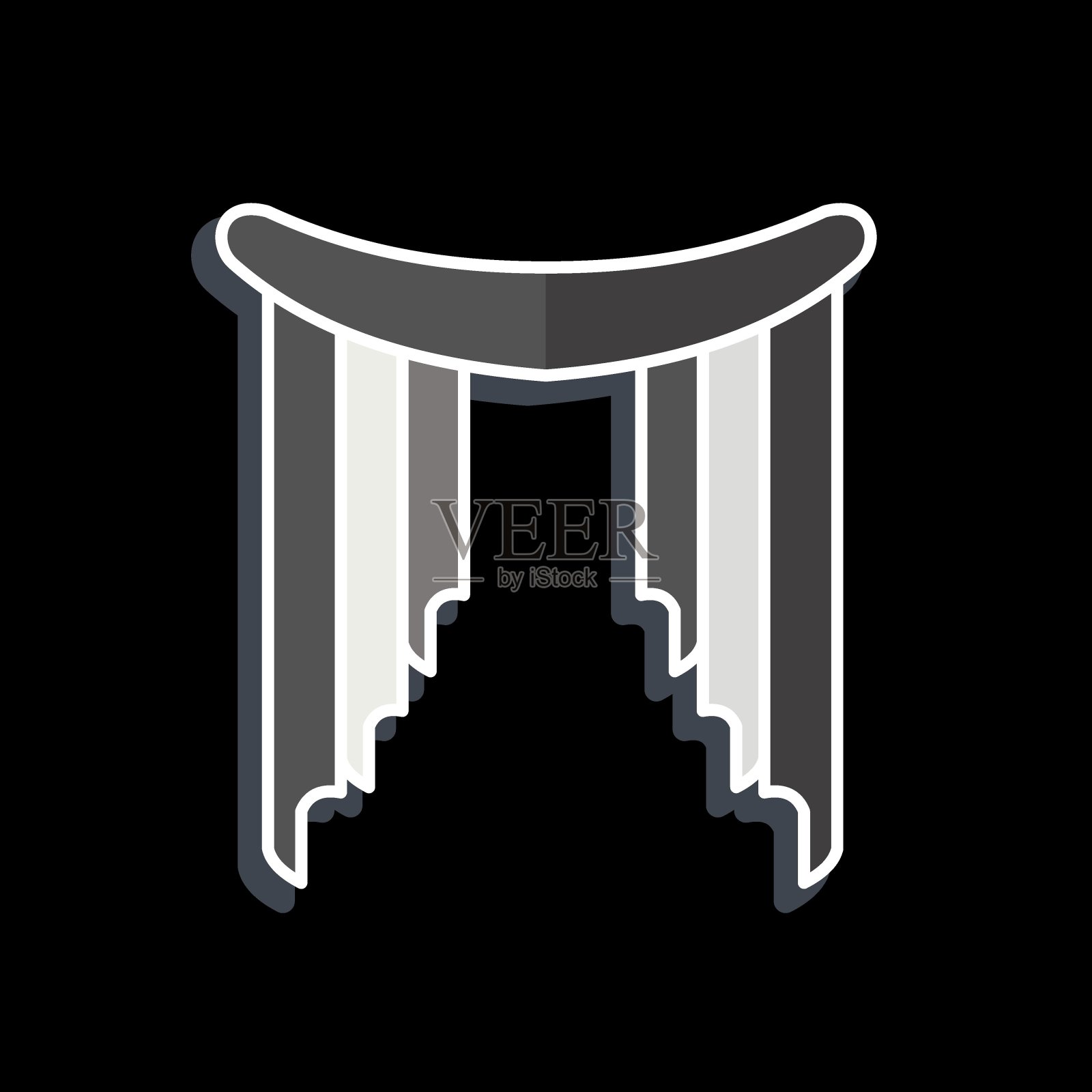 图标鱼尾。与窗帘符号有关。光滑的风格。简单的设计可编辑。简单的说明插画图片素材