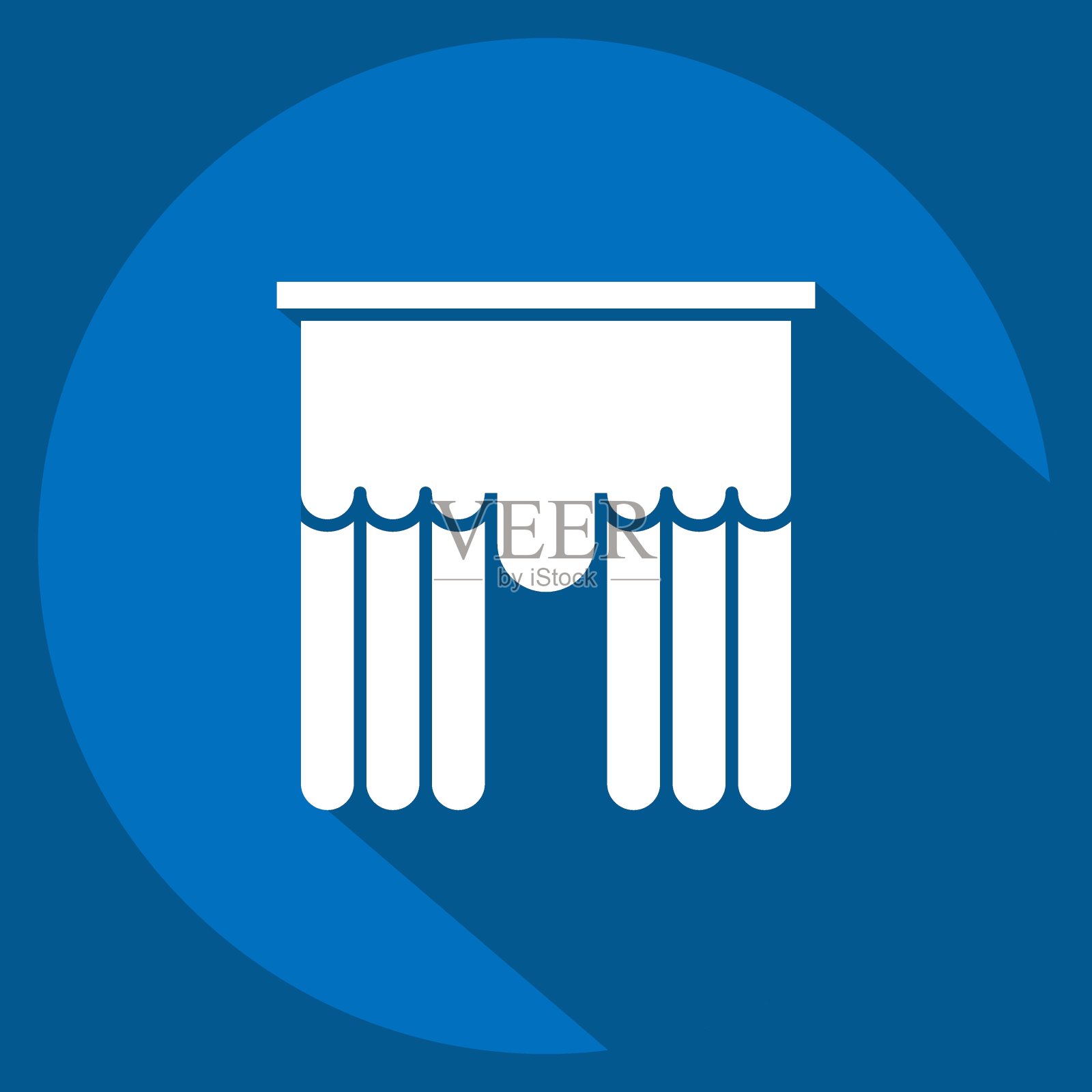 图标goodwill买的。与窗帘符号有关。长影式。简单的设计可编辑。简单的说明插画图片素材