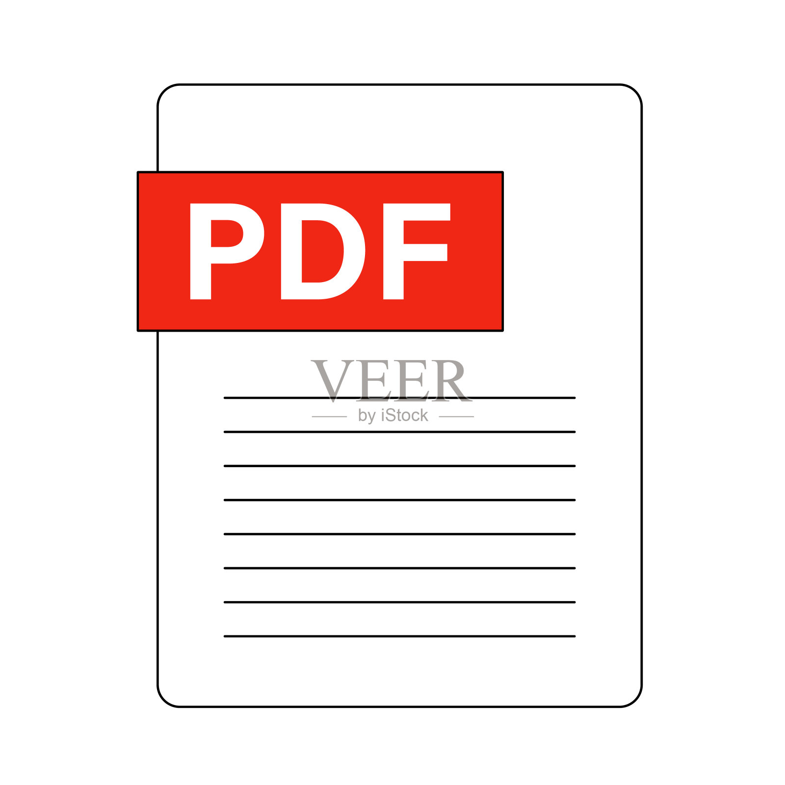 PDF文件图标。PDF格式的数据。向量。插画图片素材