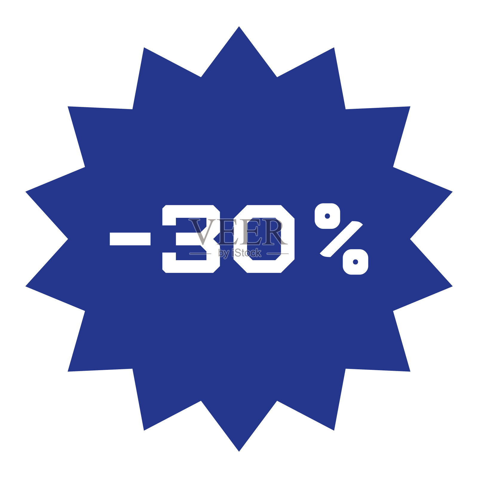 蓝色销售星爆贴纸，星边圆标签和徽章最优惠和折扣百分比标志。网页设计元素的季节广告，海报，传单。矢量平面隔离插图。插画图片素材