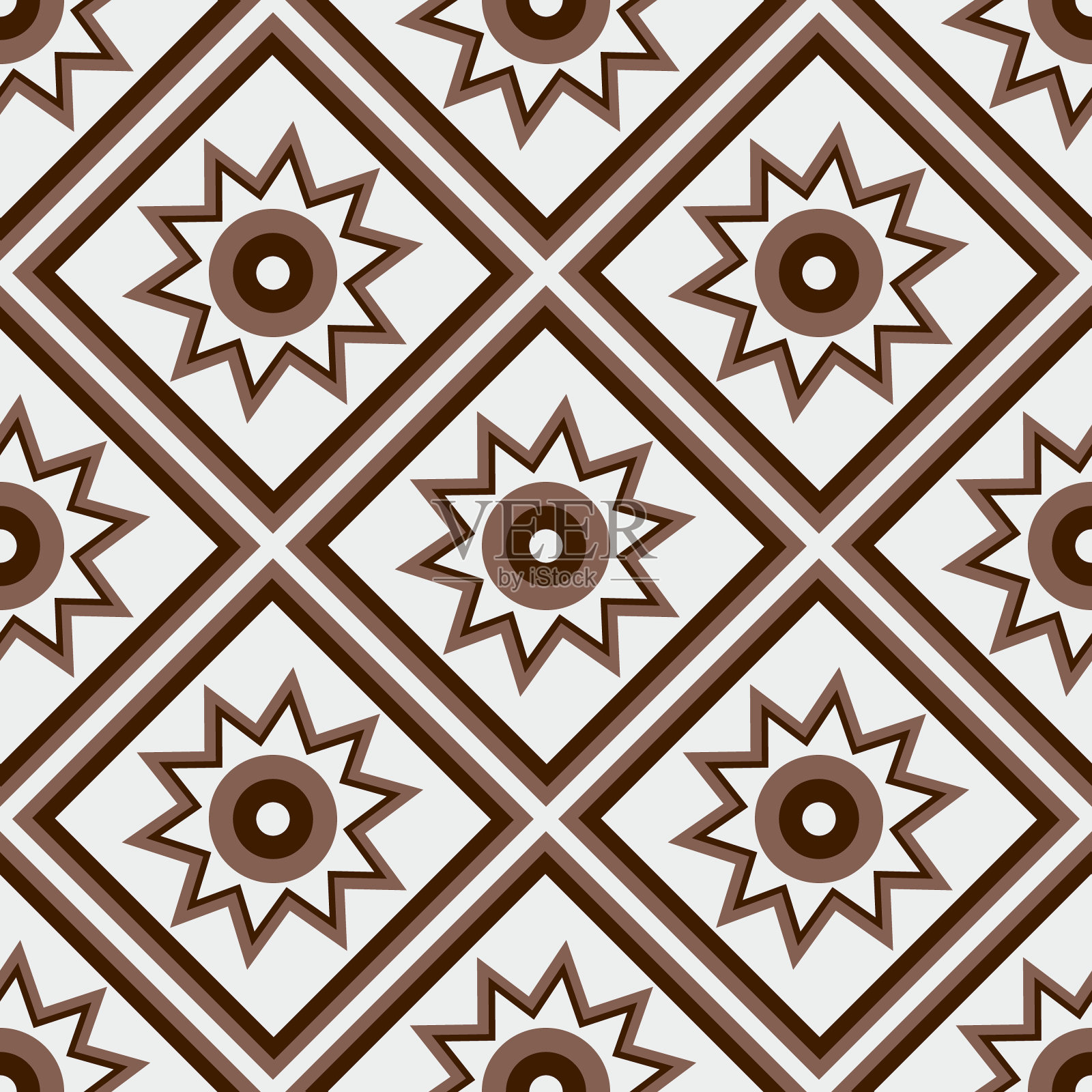 矢量-几何插图无缝图案。插画图片素材