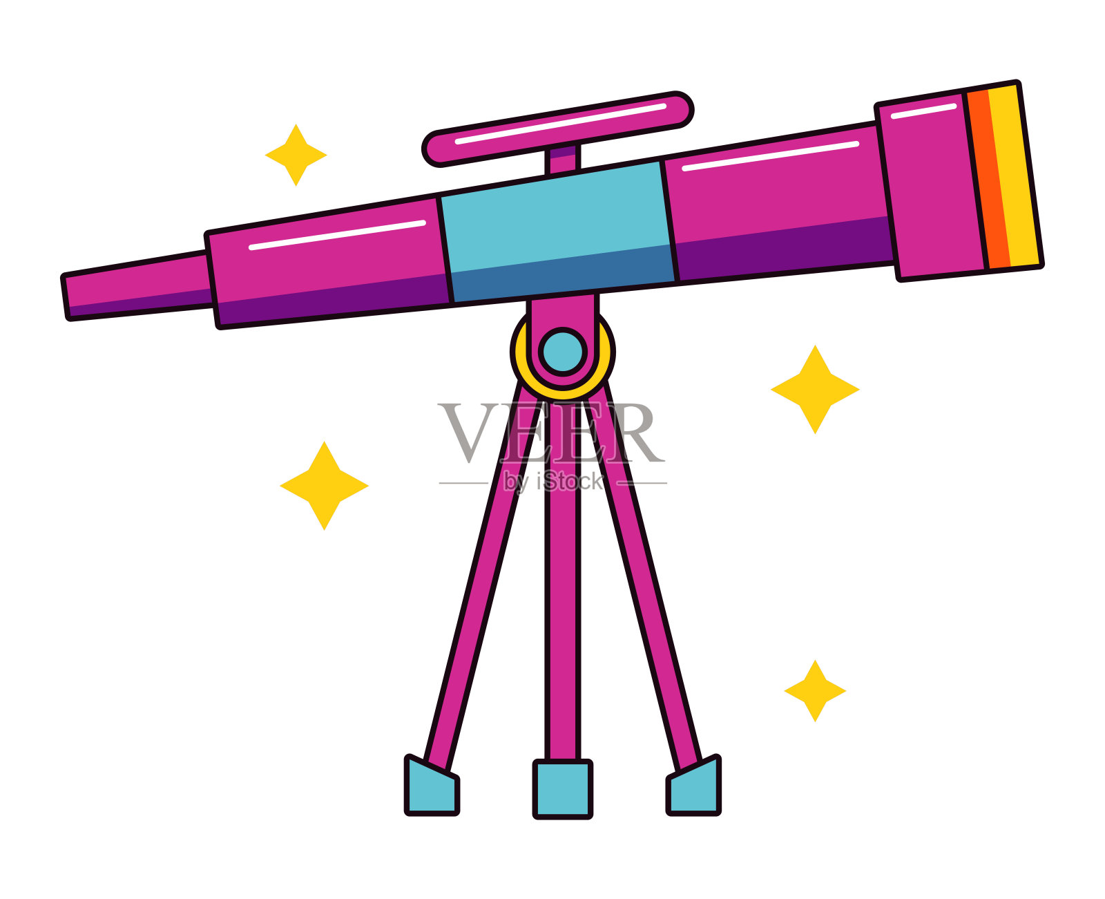 天文望远镜工具插画图片素材