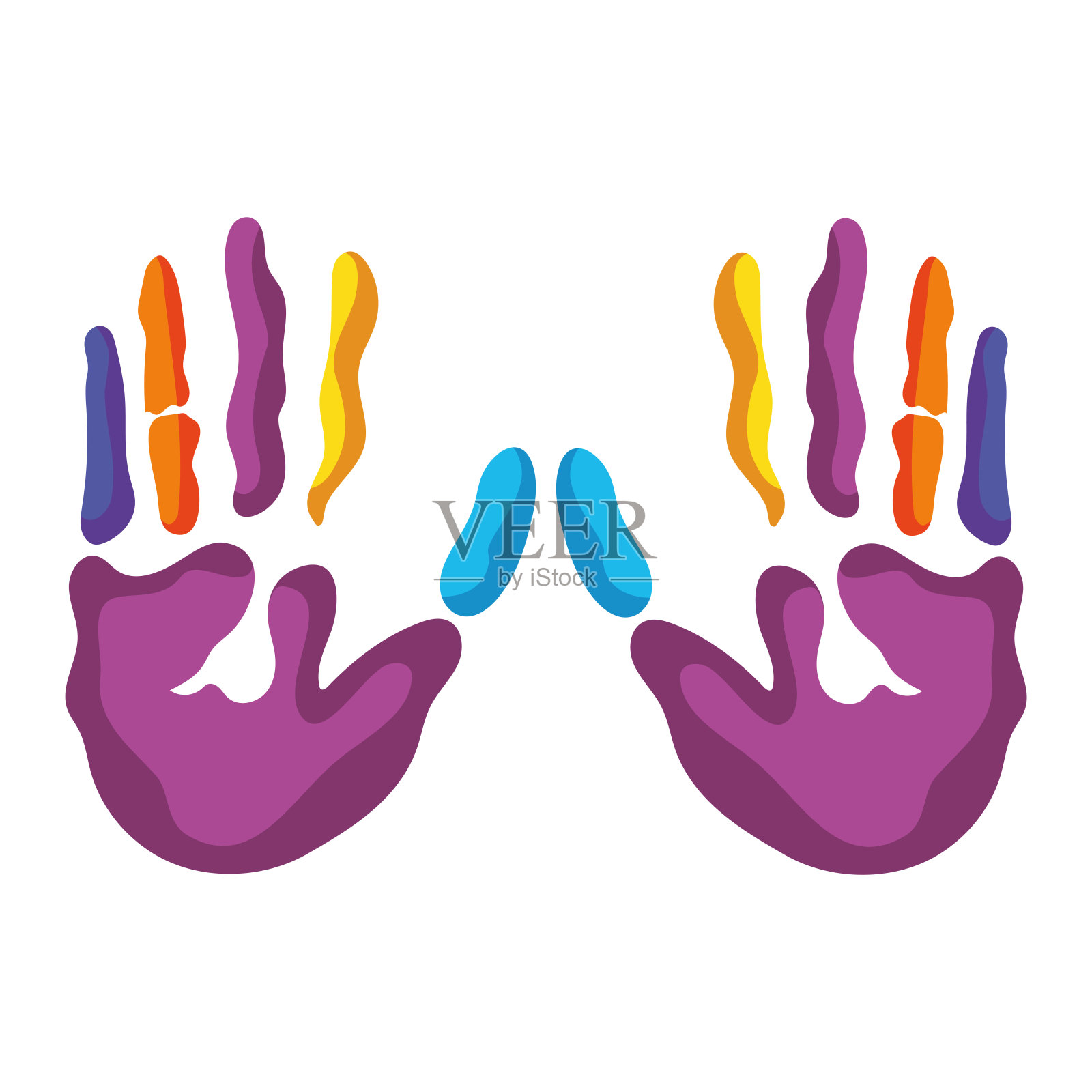 自闭症人士插画图片素材