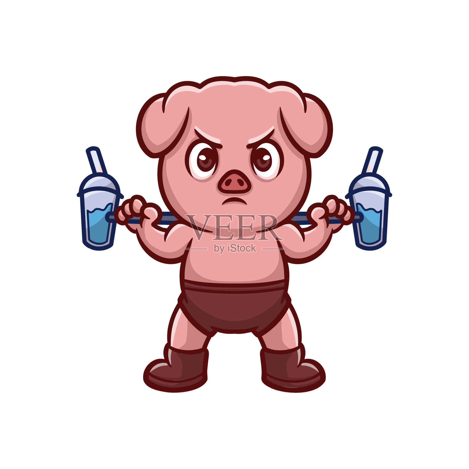 猪举饮卡通设计元素图片