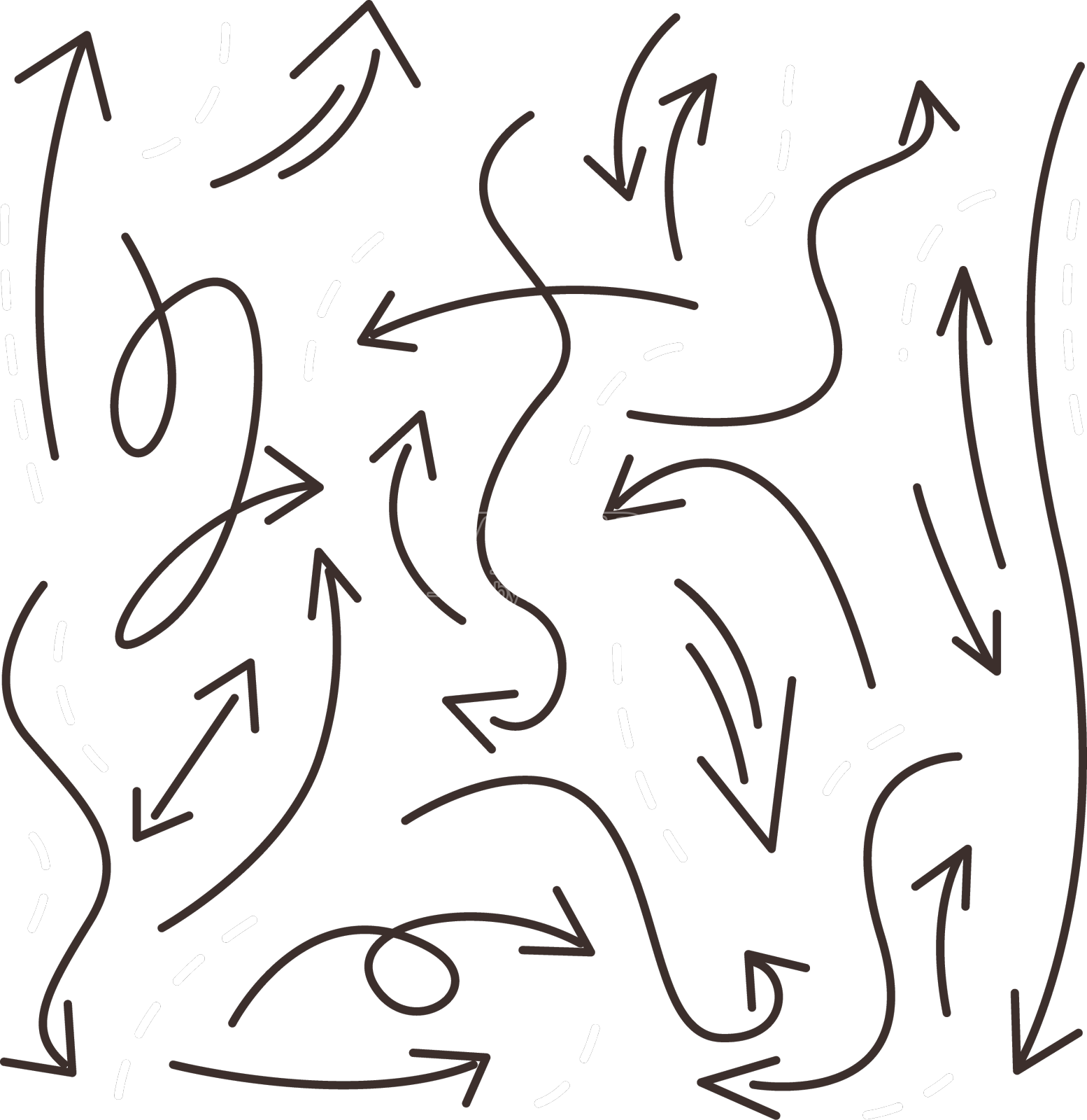 手绘背景与箭头设计元素图片