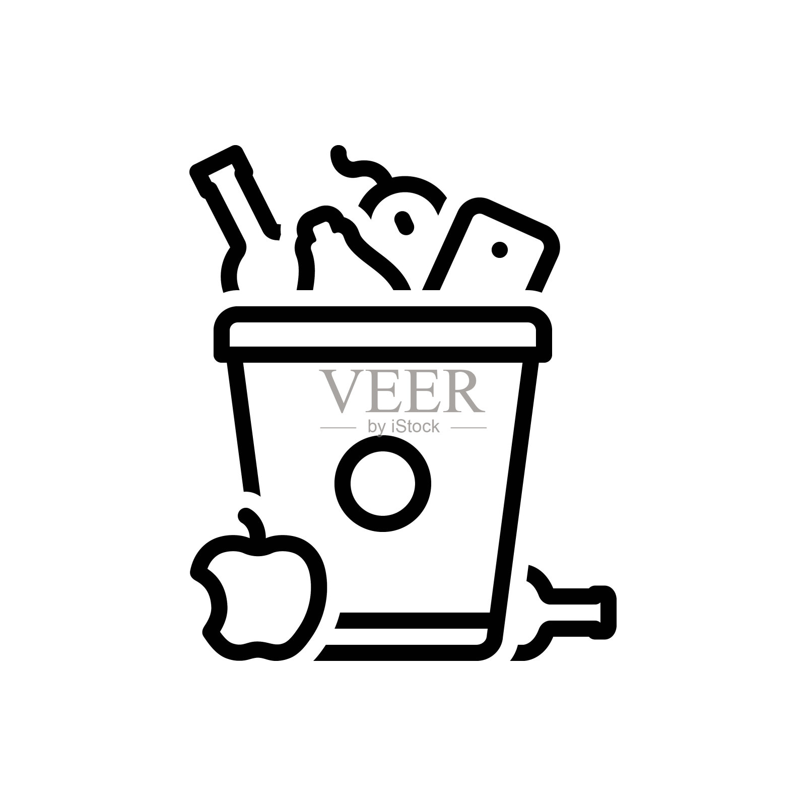 浪费一文不值插画图片素材