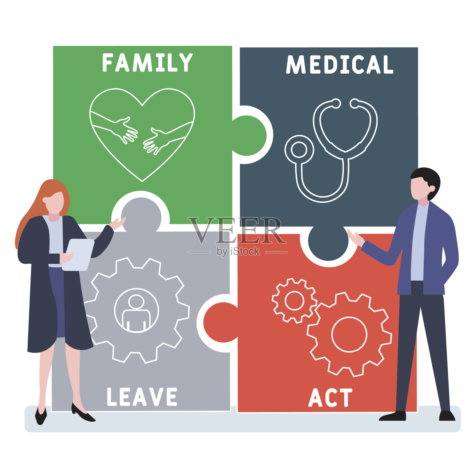 家庭医疗休假法的缩写插画图片素材