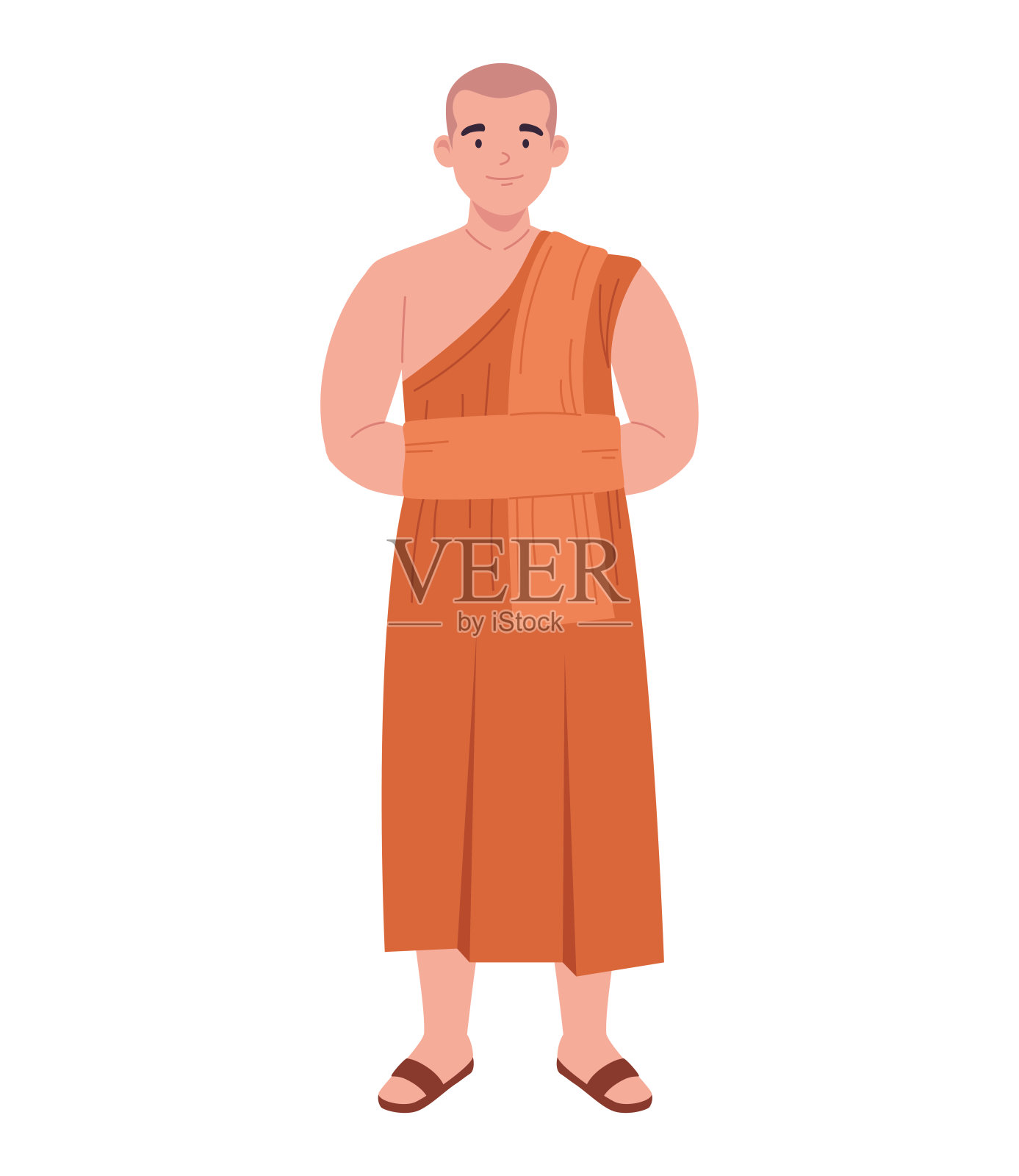 佛教僧人插画图片素材