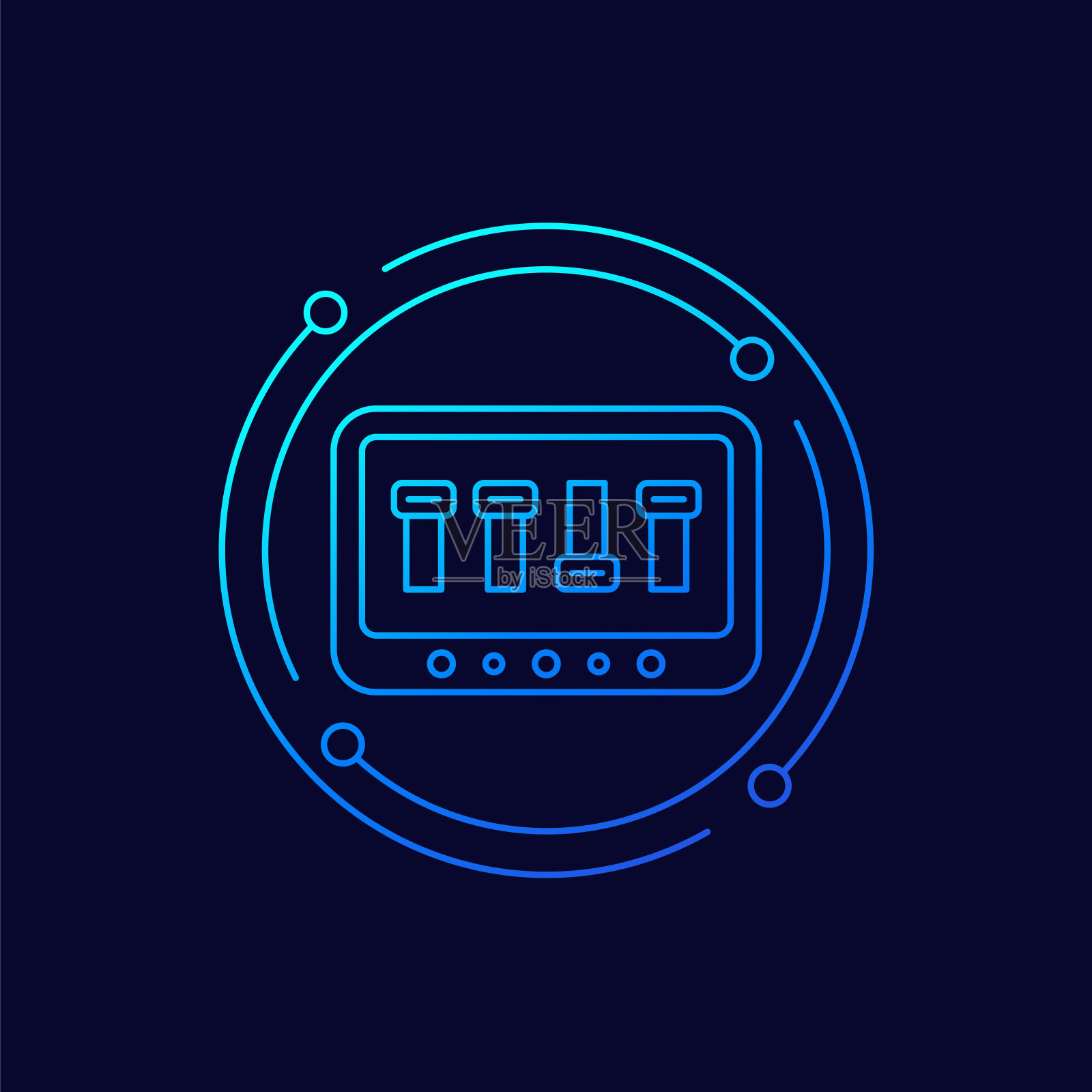 健身，健康，健身房时尚图标上的圆圈插画图片素材