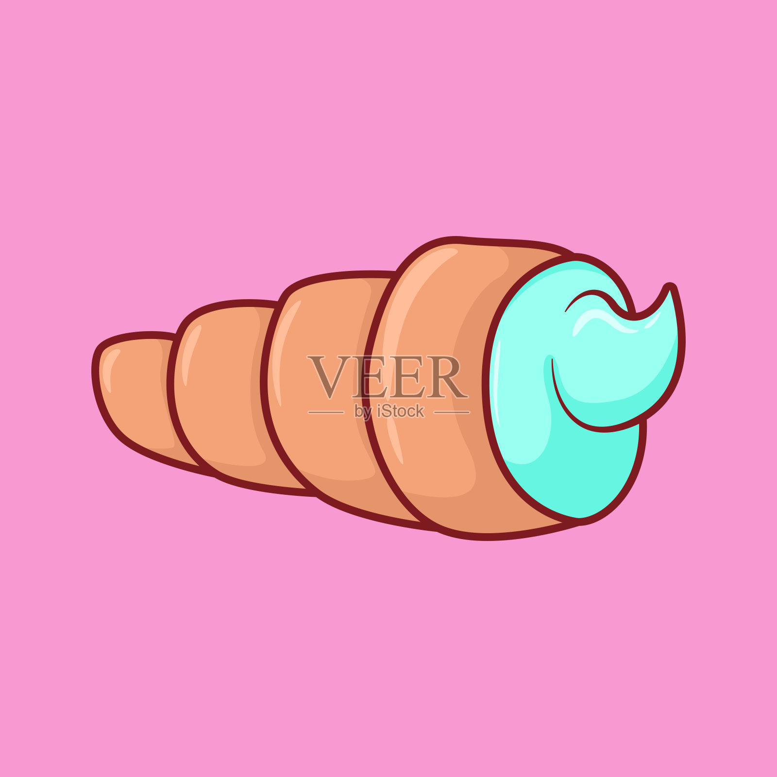 矢量可爱泡芙糕点锥插图卡通涂鸦平面彩色线条艺术矢量设计孤立的对象图标插画图片素材