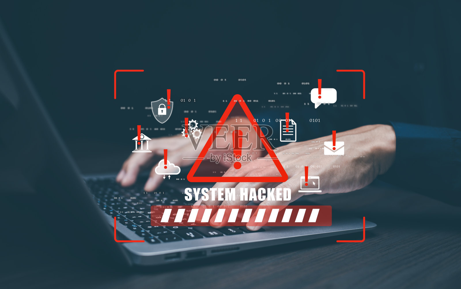 网络安全和安全密码登录在线，提醒电子邮件收件箱和垃圾邮件病毒与警告提醒通知对互联网信件的安全保护，垃圾和垃圾邮件和受损照片摄影图片