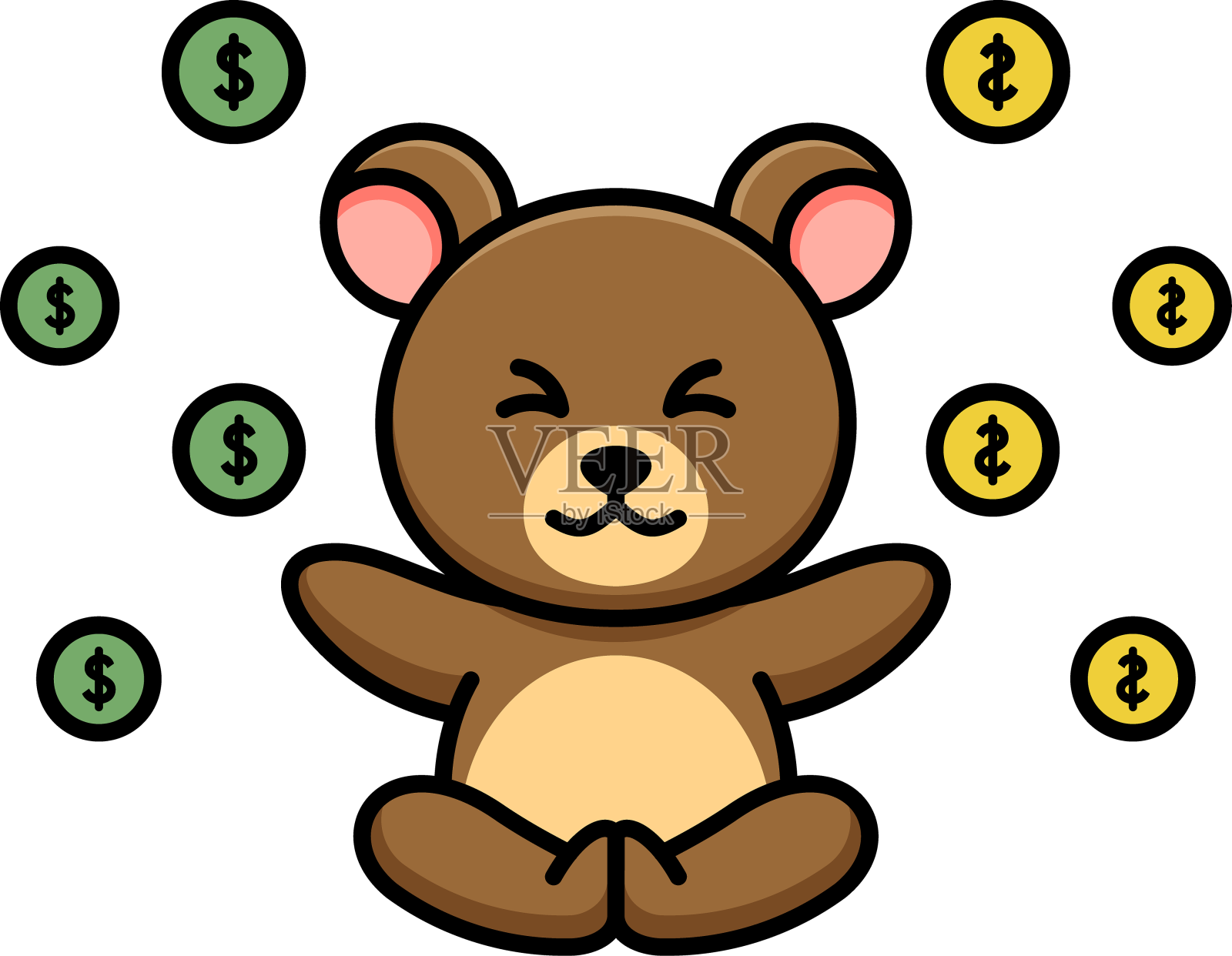 可爱的钱熊模板标志设计设计元素图片