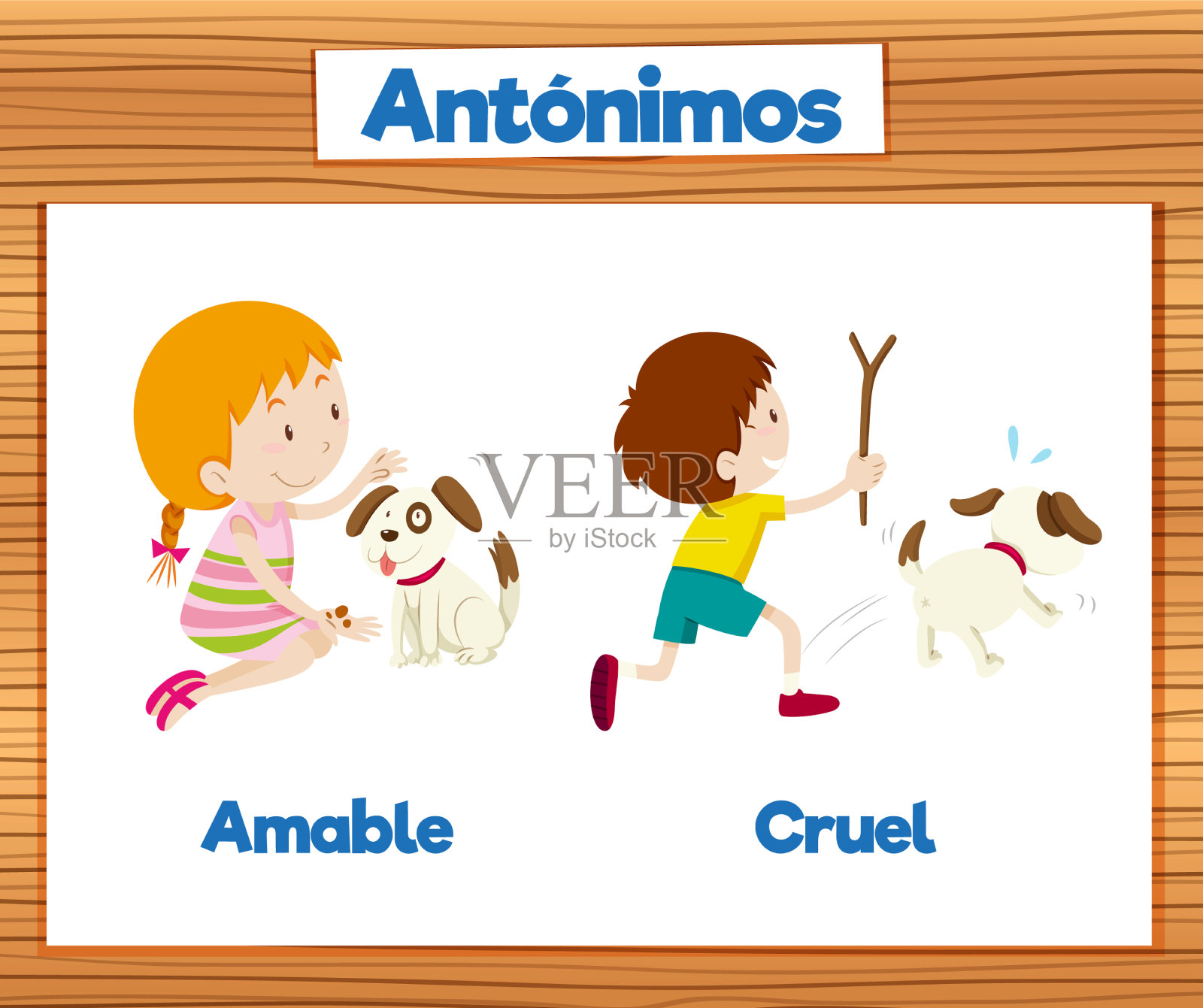 西班牙语教育温顺而残酷插画图片素材