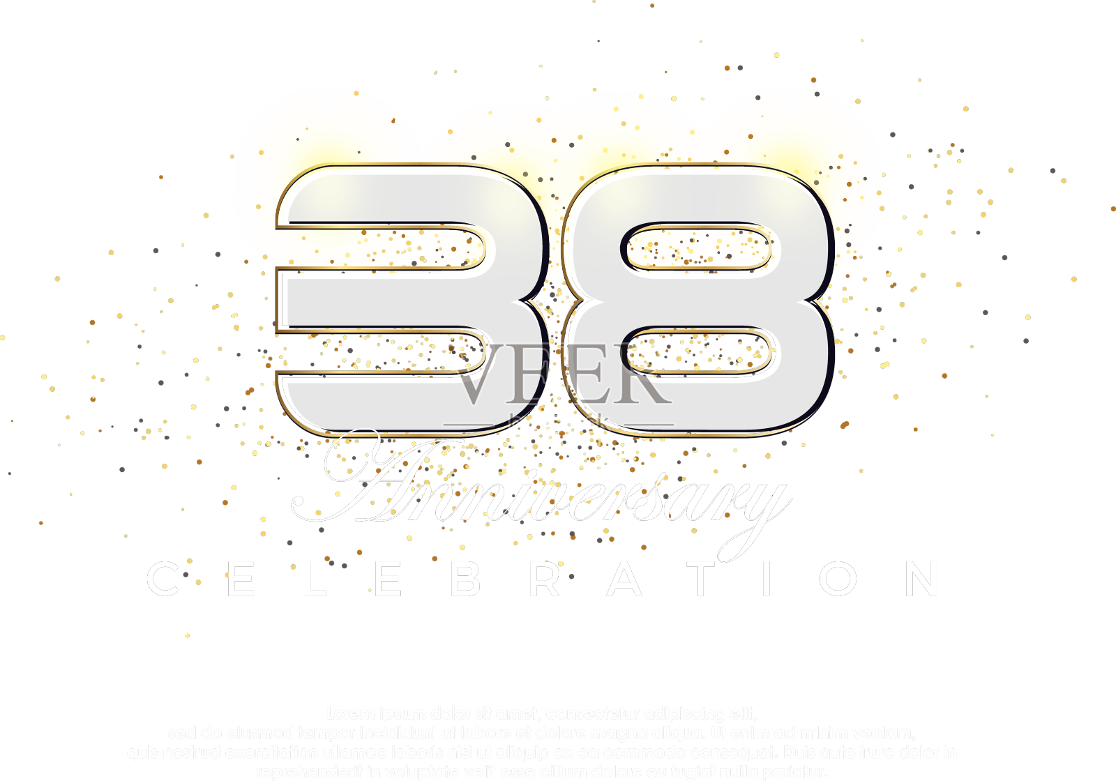 现代数字38周年优雅纪念设计元素图片