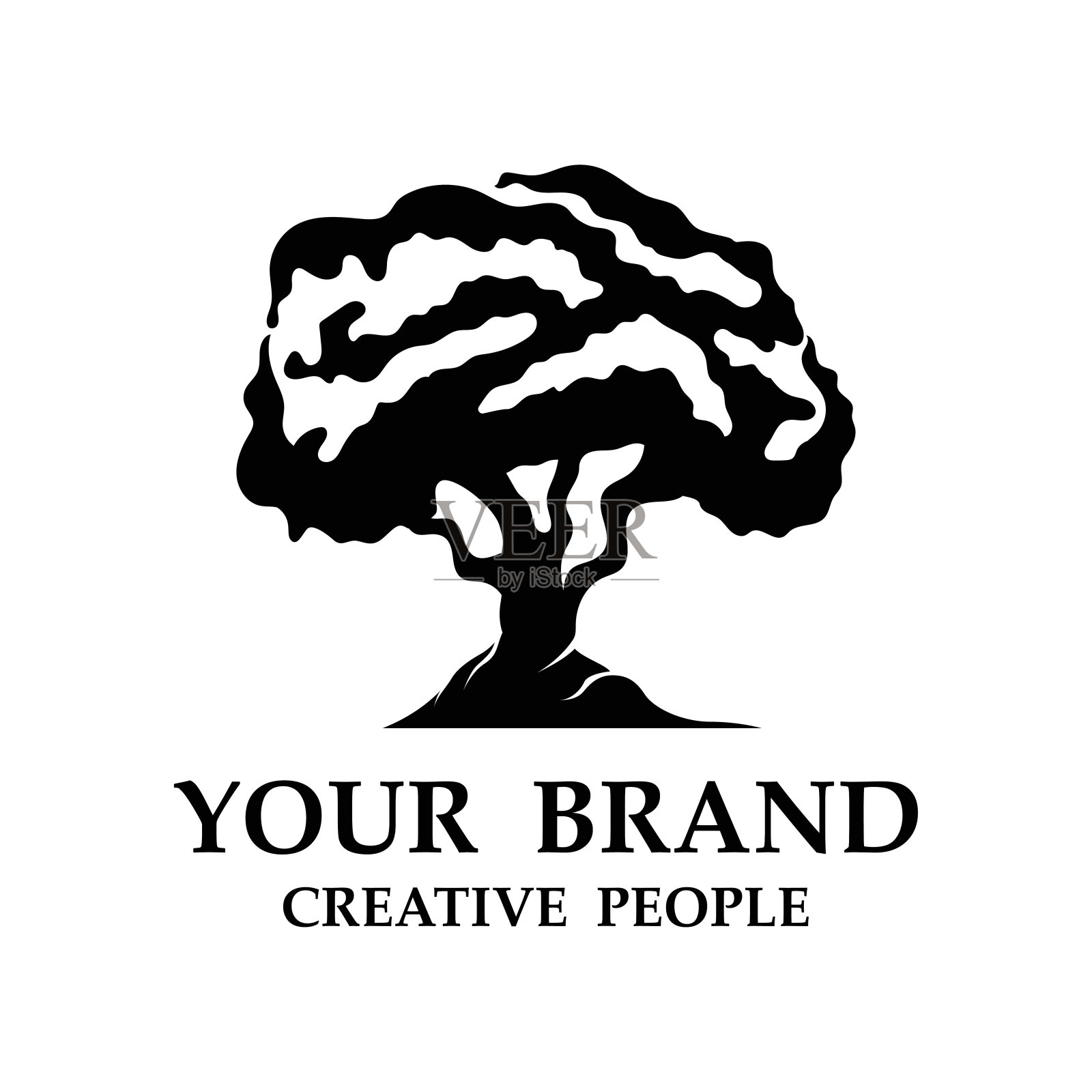 盆景标志模板矢量插图设计插画图片素材