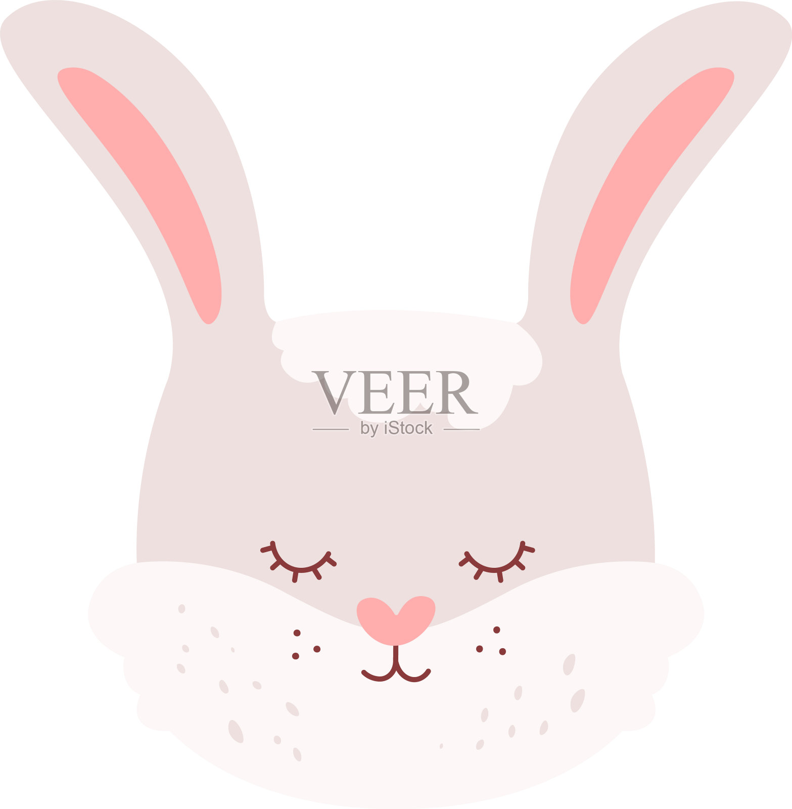 elements_funny_bunny_-cute_rabbit_faces_set插画图片素材