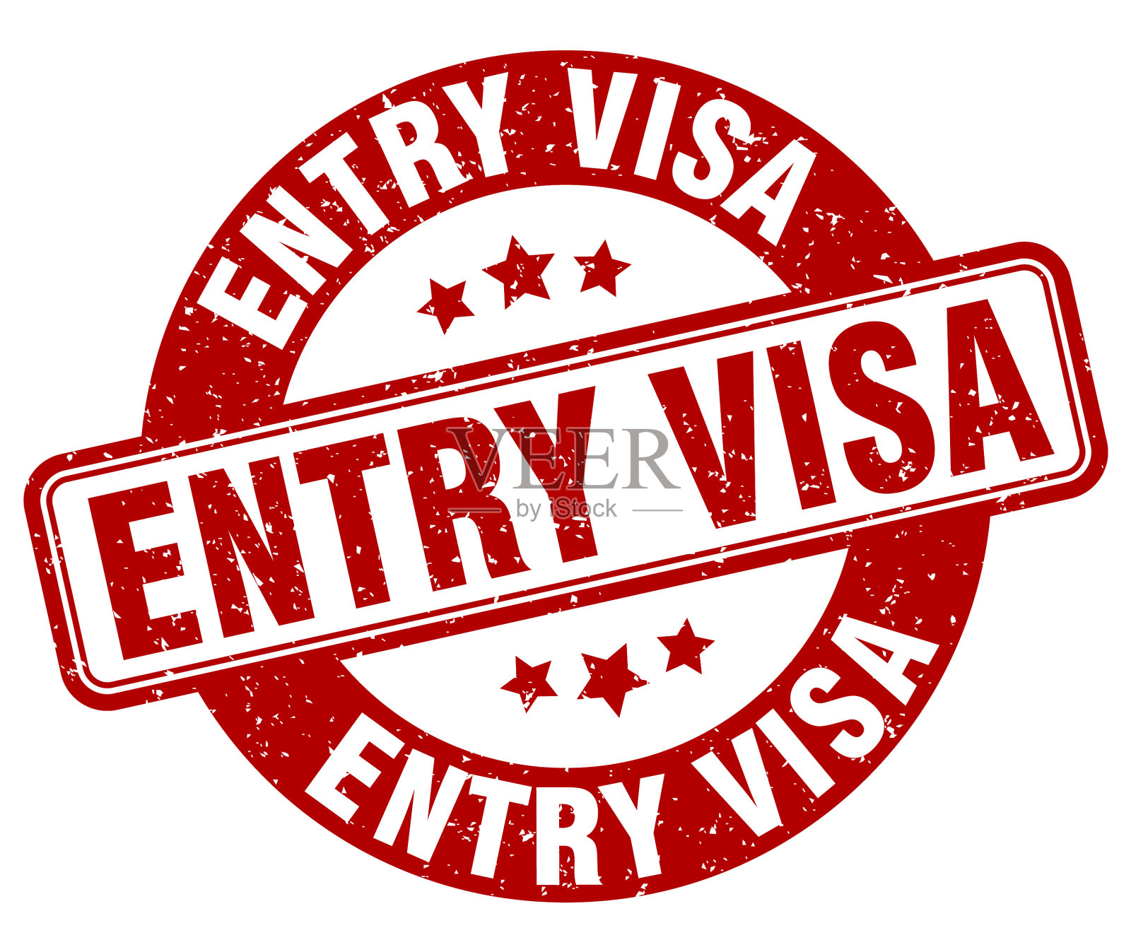 入境签证章，入境签证标签插画图片素材
