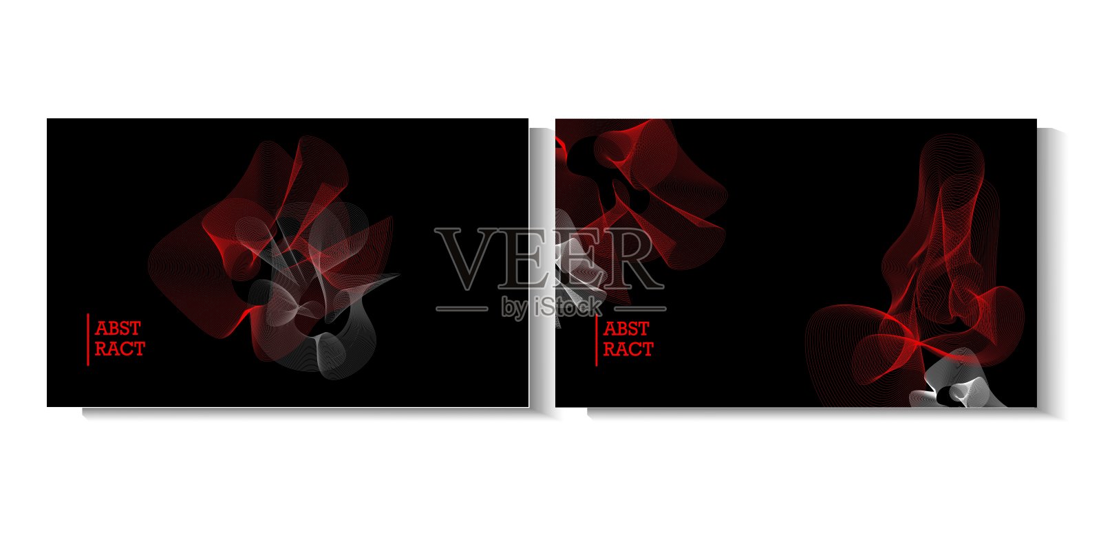 一组波浪线抽象背景设计插画图片素材