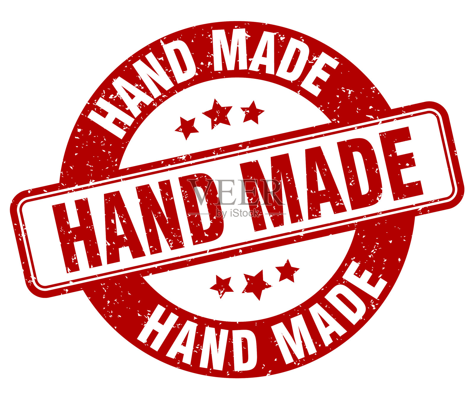 手工制作的邮票手工制作的标签圆形垃圾标志插画图片素材