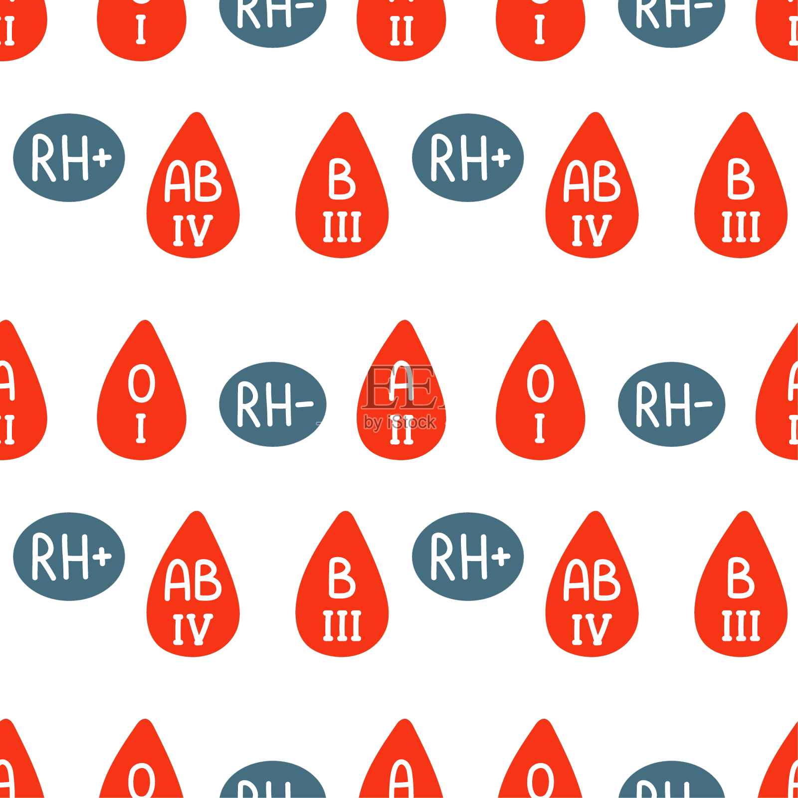 献血无缝图案涂鸦设计元素图片