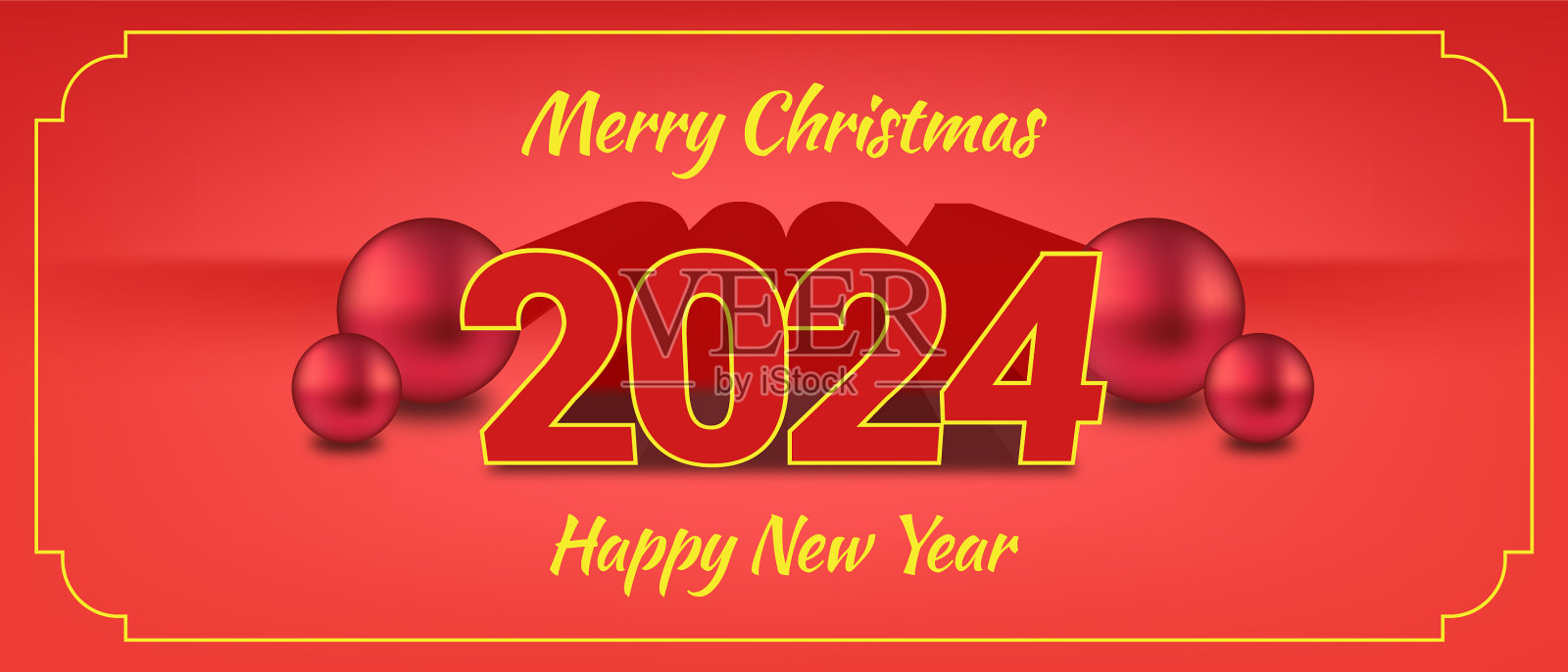 节日3d横幅圣诞快乐，新年快乐插画图片素材