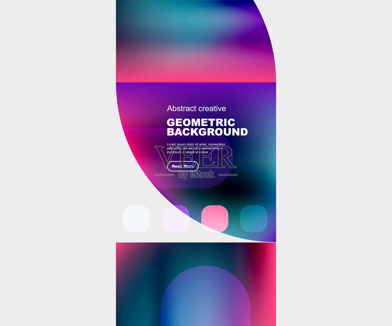 圆三角形和圆正方形组成插画图片素材