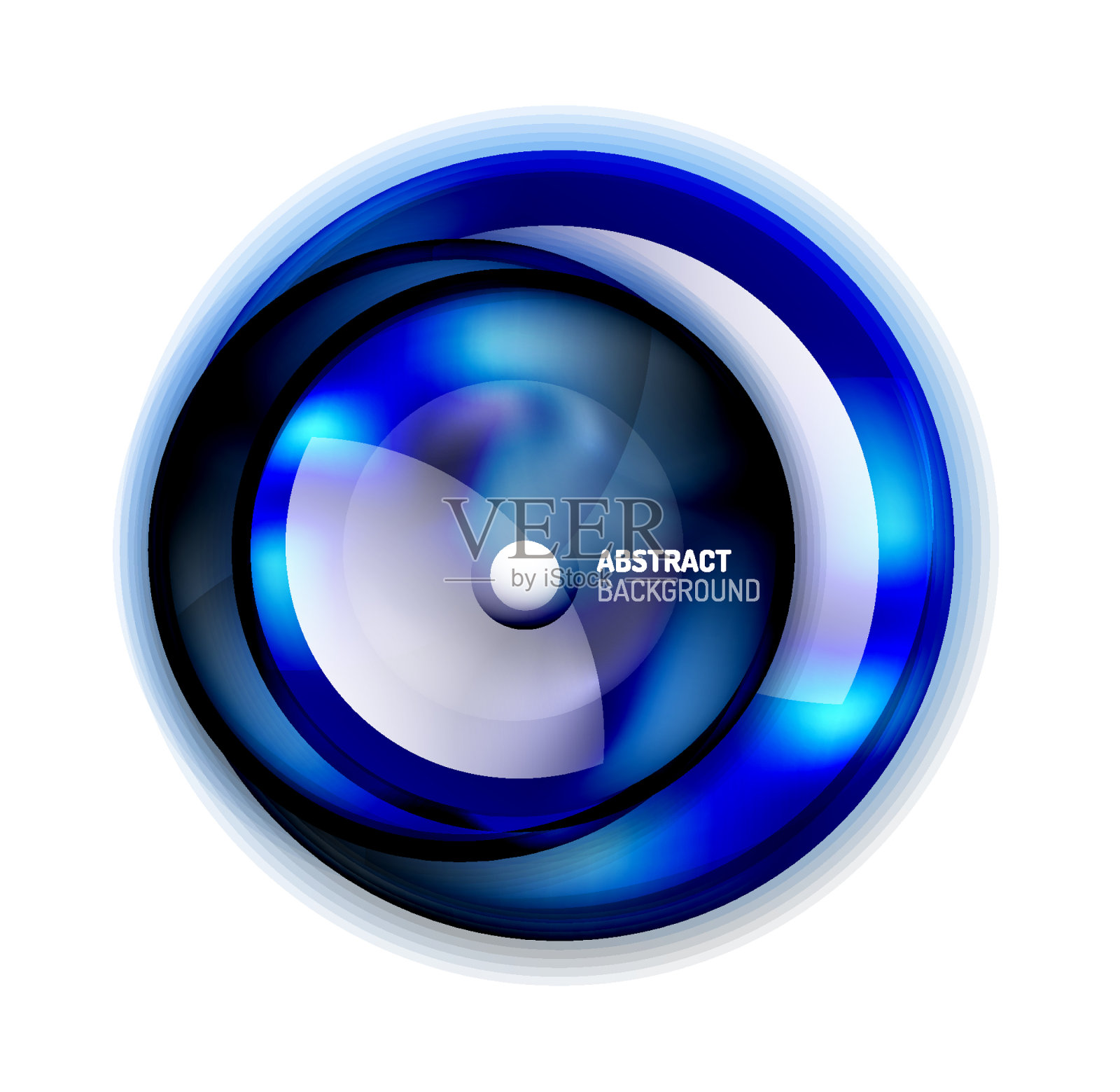 抽象蓝色玻璃圆横幅模板插画图片素材