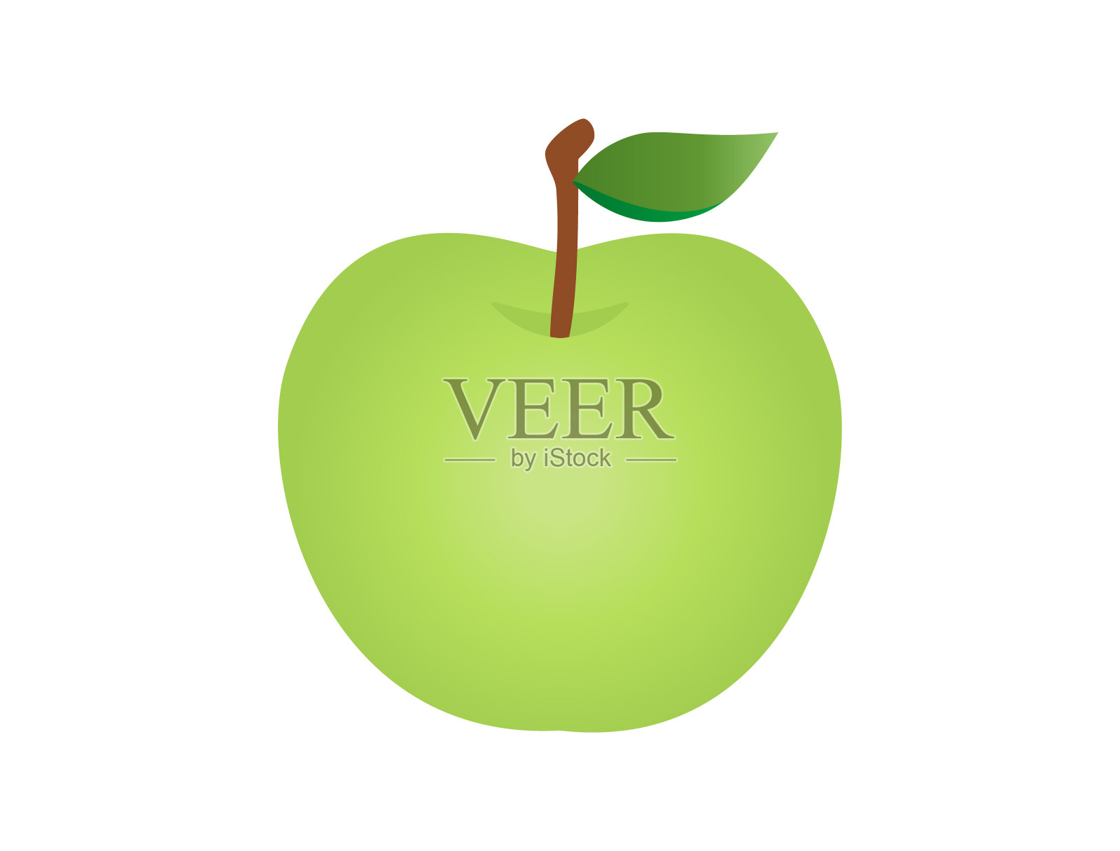 一个青苹果插画图片素材