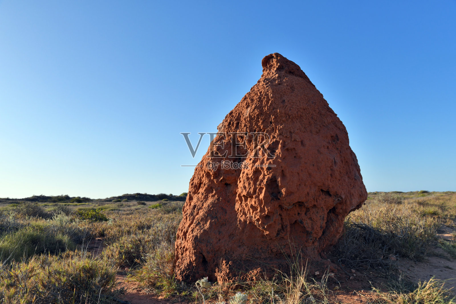 位于西澳开普山脉的无数白蚁山之一照片摄影图片