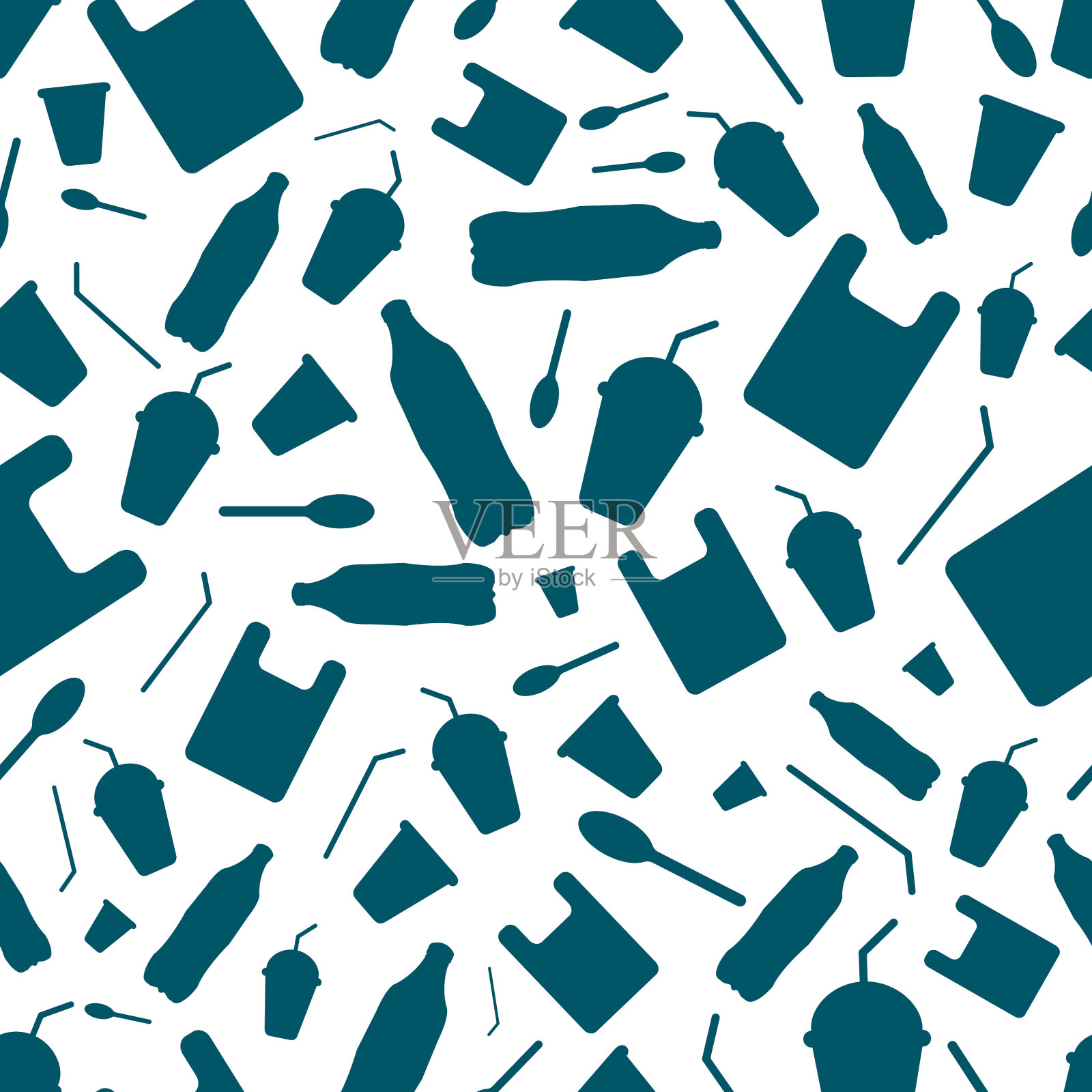 对塑料无缝花纹说不插画图片素材