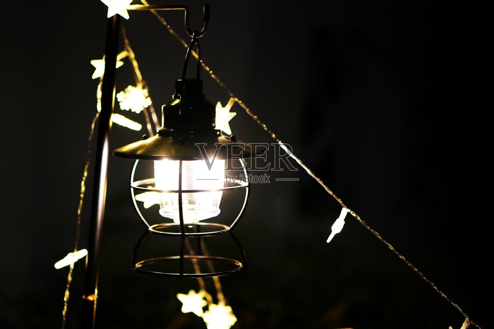 圣诞灯饰在晚会上。照片摄影图片