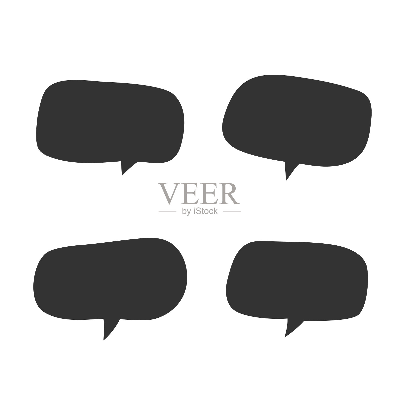 抽象手绘语音气泡隔离矢量插图。插画图片素材