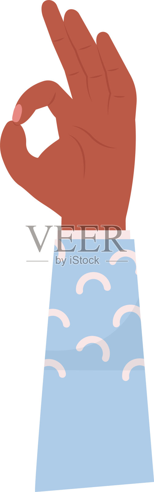 人手Ok手势插画图片素材