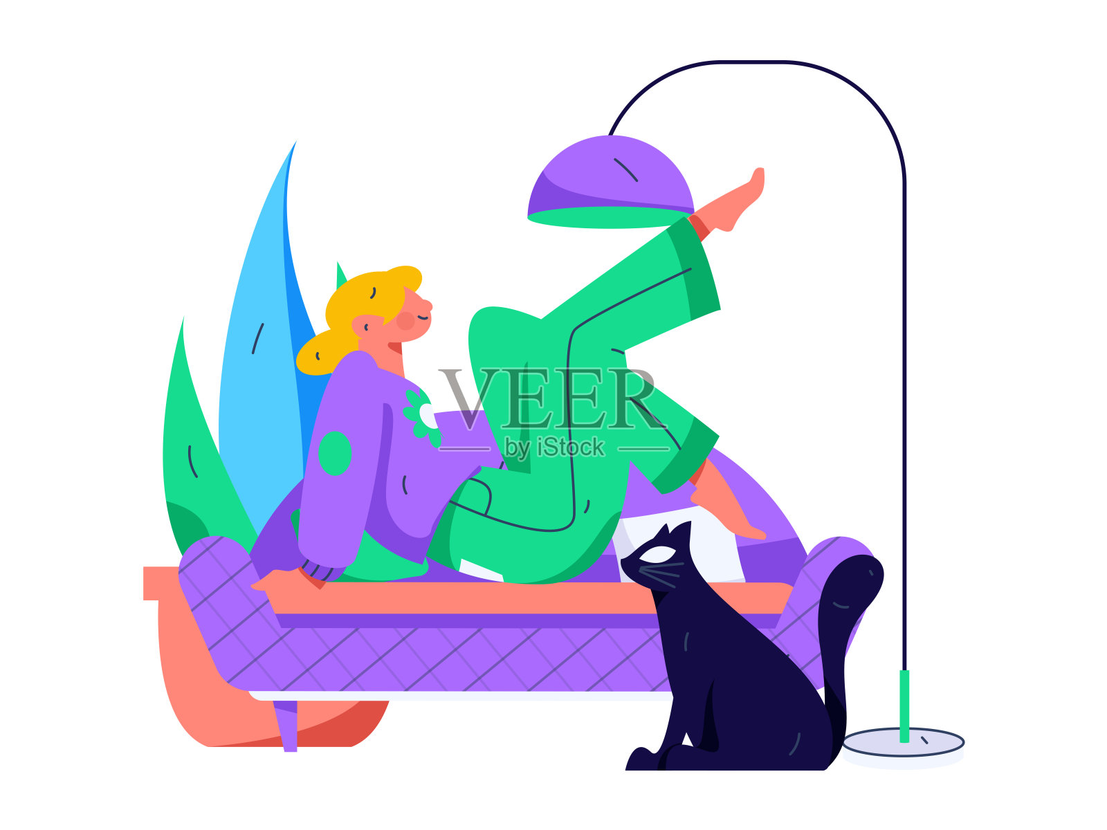 练习瑜伽，身心健康，平面矢量人物概念，操作手绘插图插画图片素材