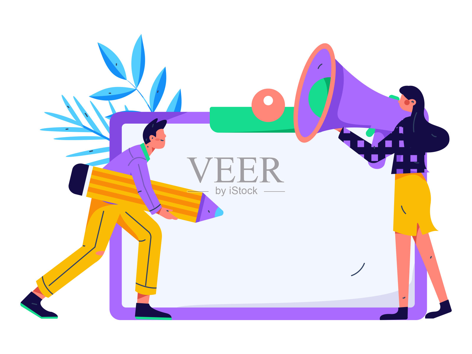 通知公告矢量创意平面手绘插图插画图片素材