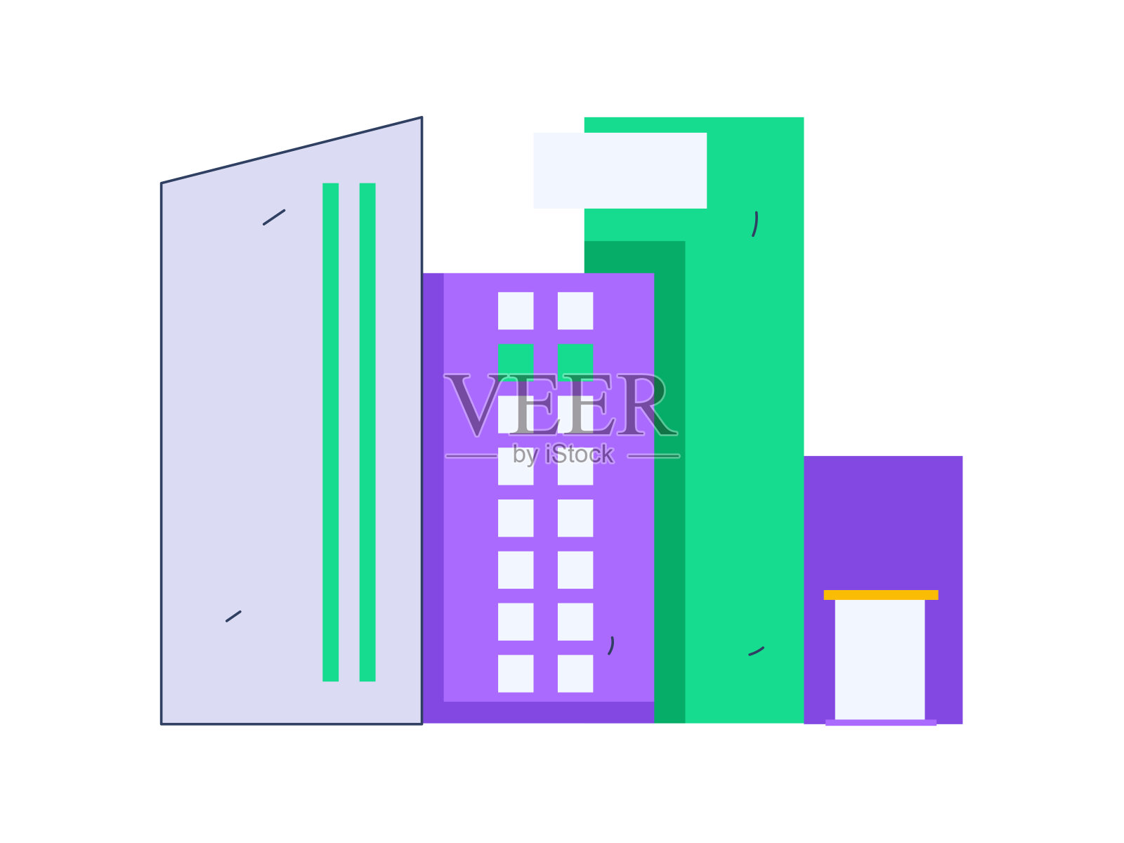 房屋建筑矢量概念操作手绘插图插画图片素材