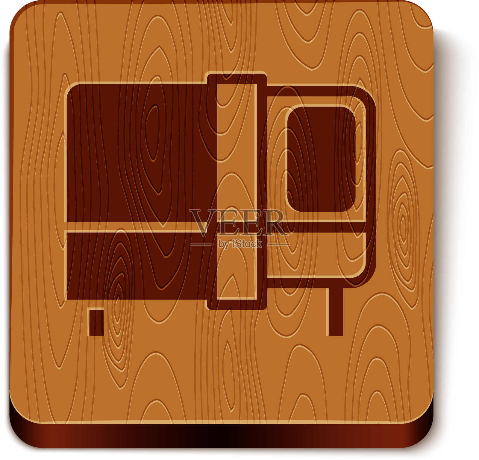 棕色床图标孤立在白色背景设计元素图片