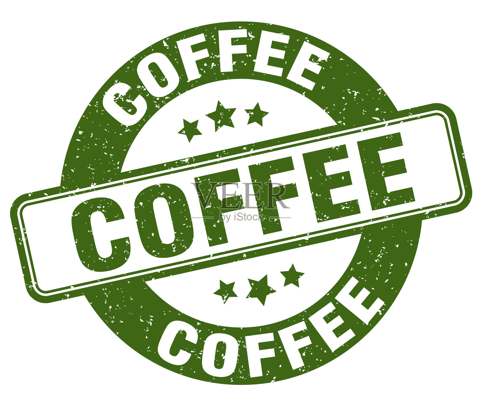 咖啡邮票咖啡标签圆形垃圾标志插画图片素材