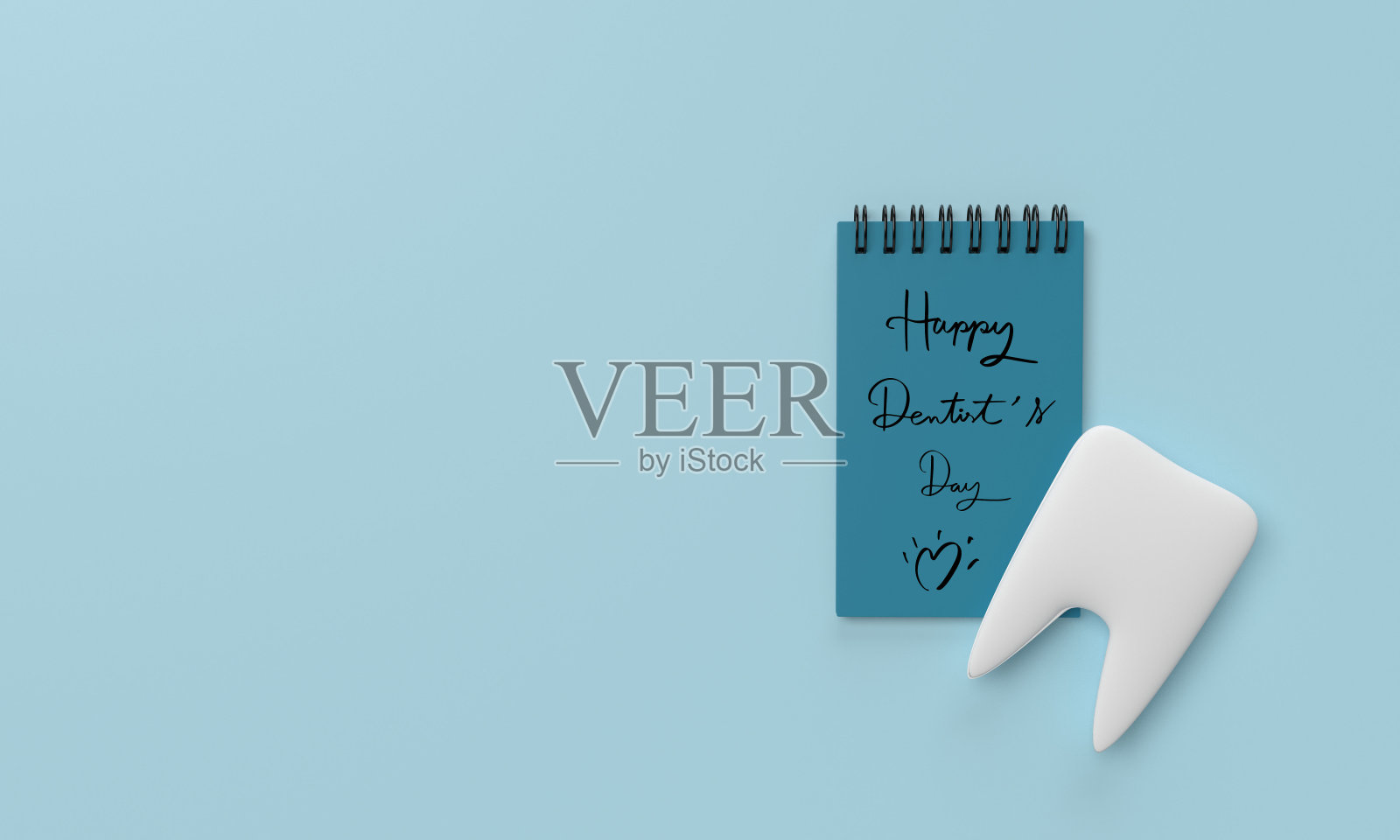 笔记本牙齿蓝色牙齿复制空间背景壁纸符号标志图标快乐牙医日爱心形牙齿保健治疗医院诊所清洁美白医生护士工作人员照片摄影图片