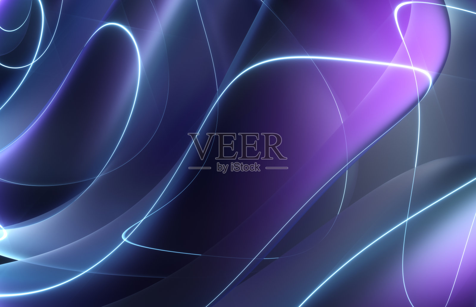 黑色背景上发光的紫色金属球体3D抽象艺术背景照片摄影图片