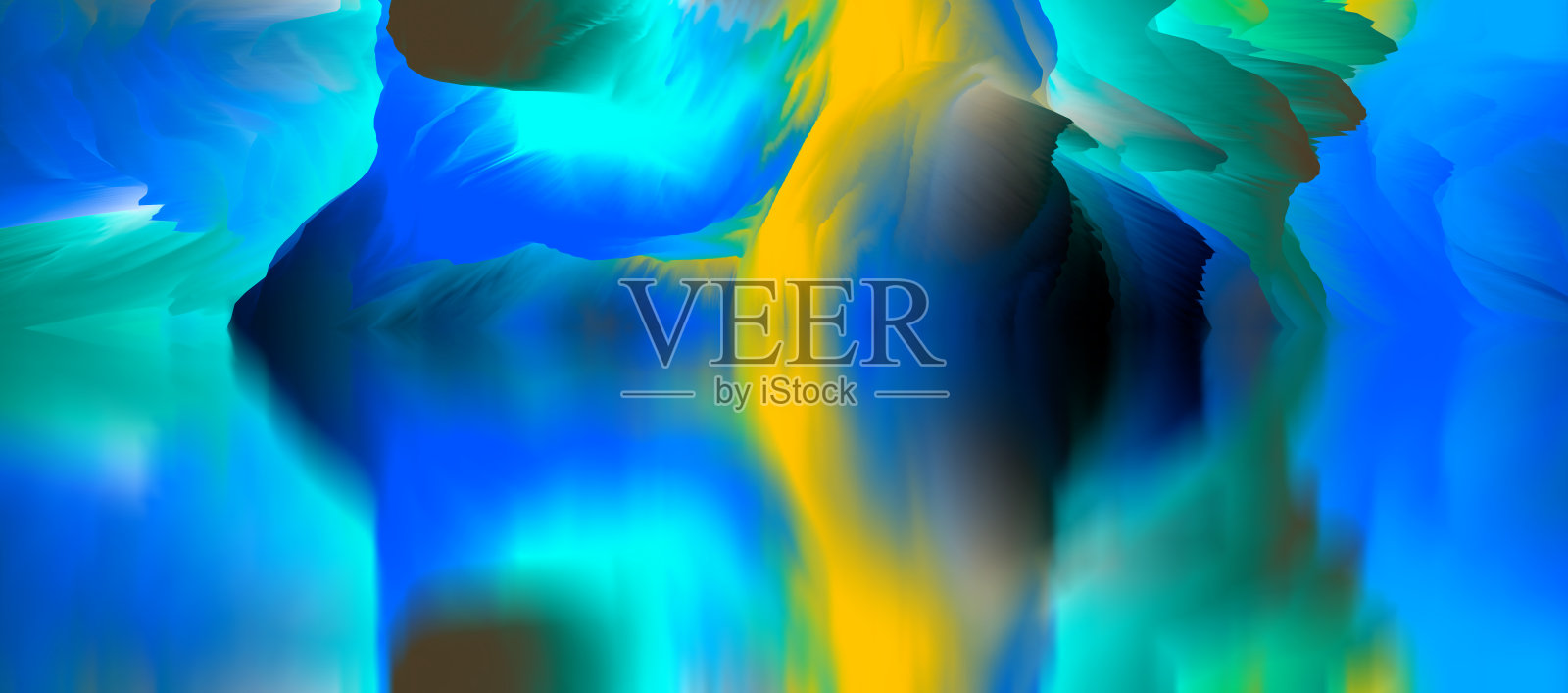 神奇的世界。抽象的风景，超现实的湖泊和倒影。艺术、创造力和想象力。三维演示照片摄影图片