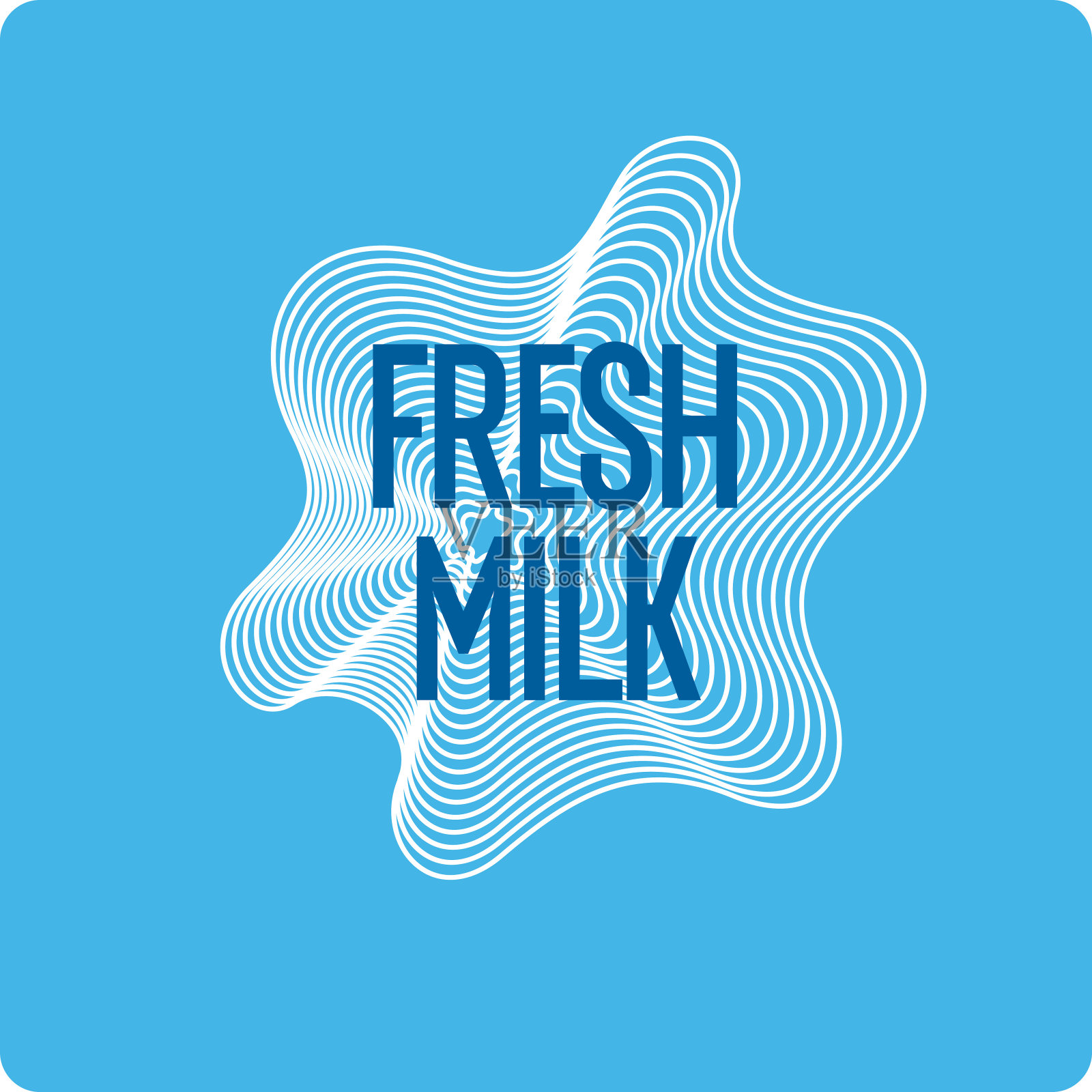 原来的概念海报宣传牛奶。插画图片素材