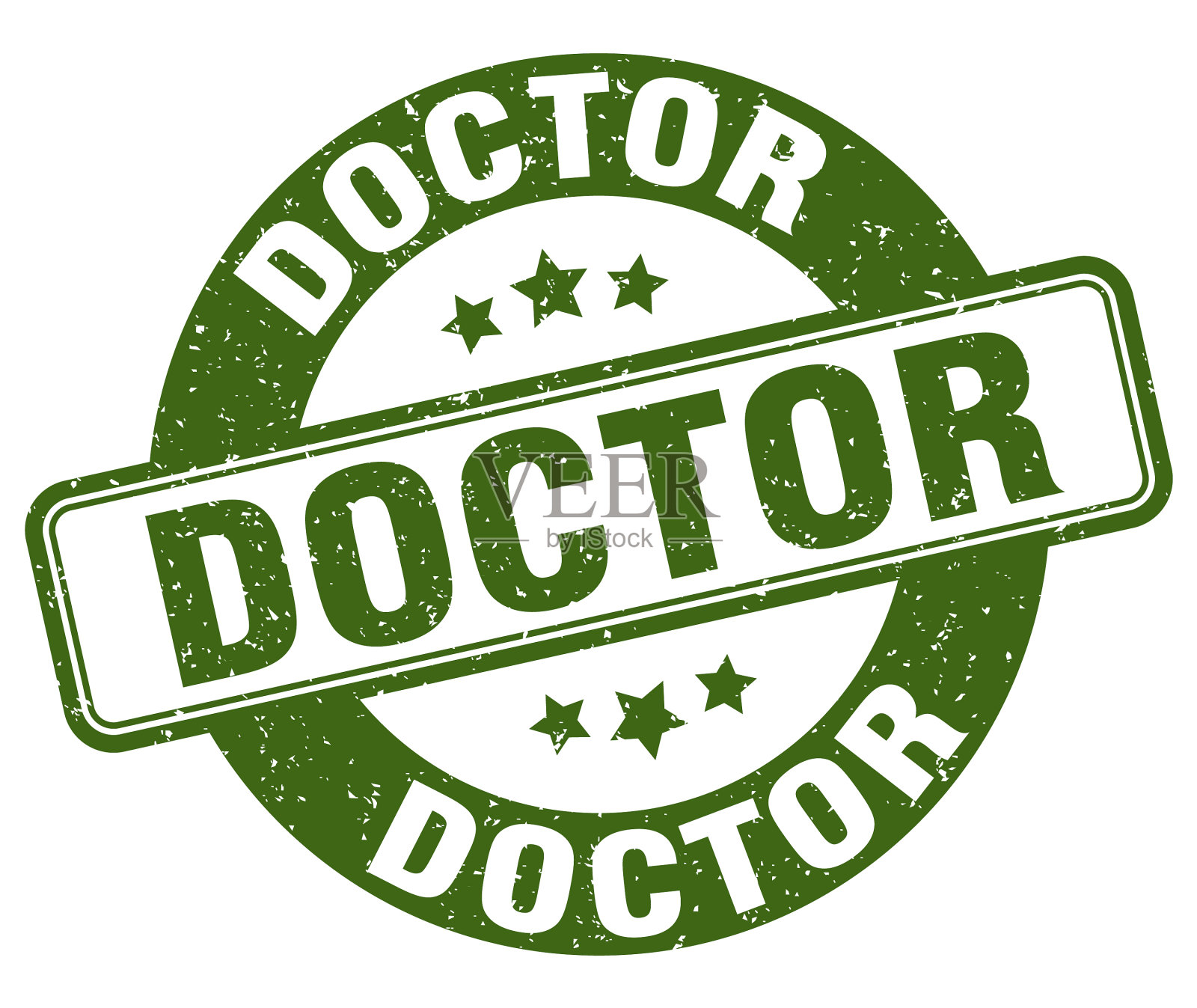 医生印章医生标签圆形垃圾标志插画图片素材