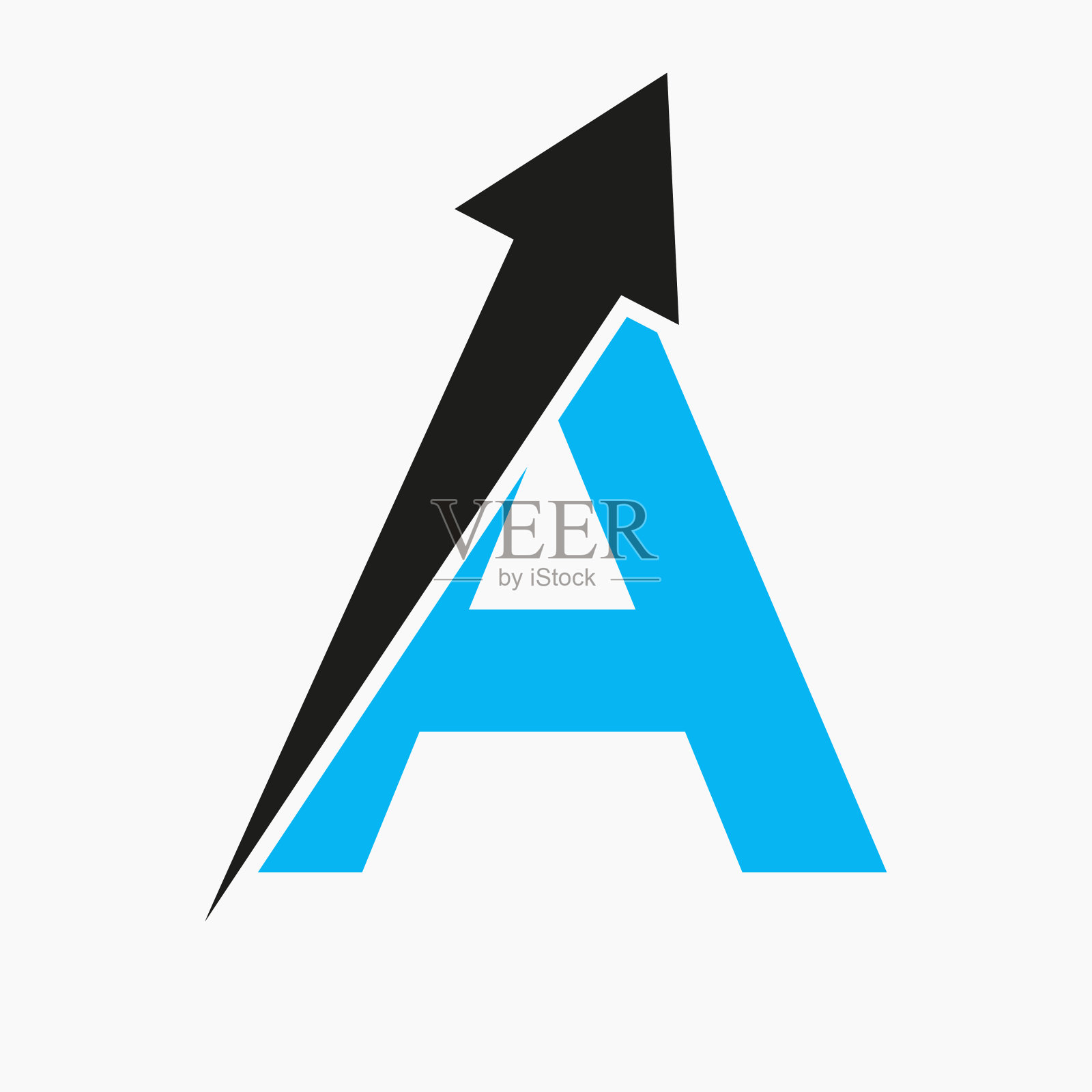 最初的金融标志上的字母A概念与增长箭头图标插画图片素材