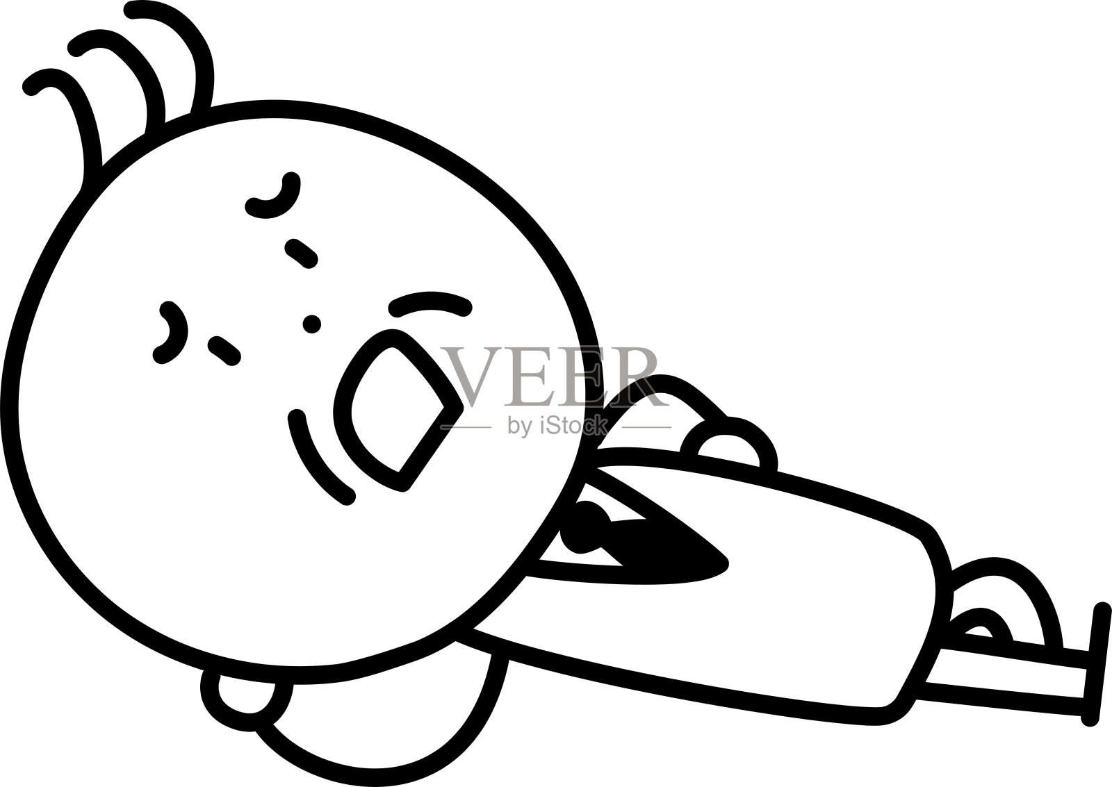 一个穿着西装的老人躺着，脸上带着不安/插图材料(矢量插图)插画图片素材