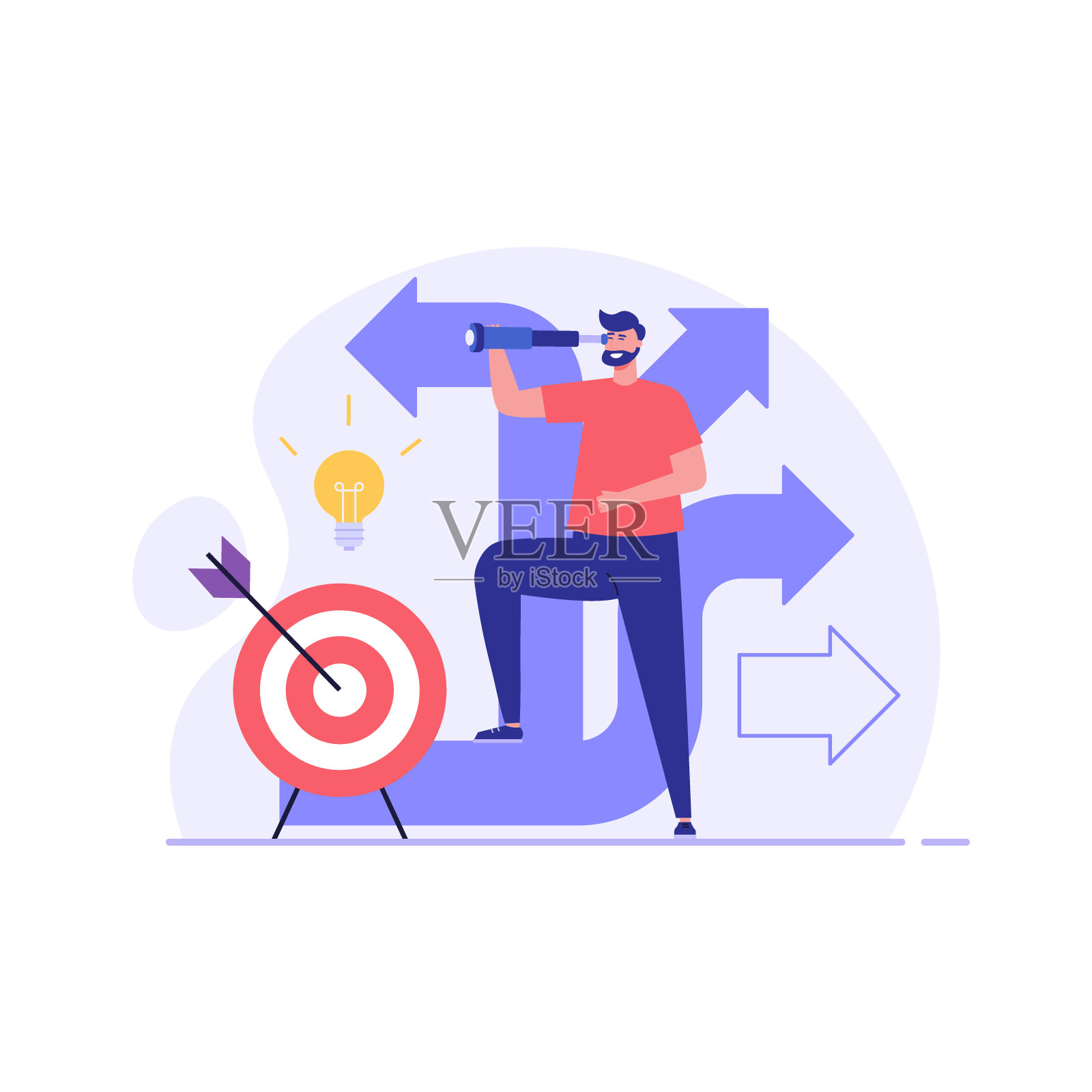 决策理念与选择方式不同。学生或雇员选择职业道路。各种商业方式。艰难的选择。矢量插图平面卡通设计的网页横幅，用户界面插画图片素材