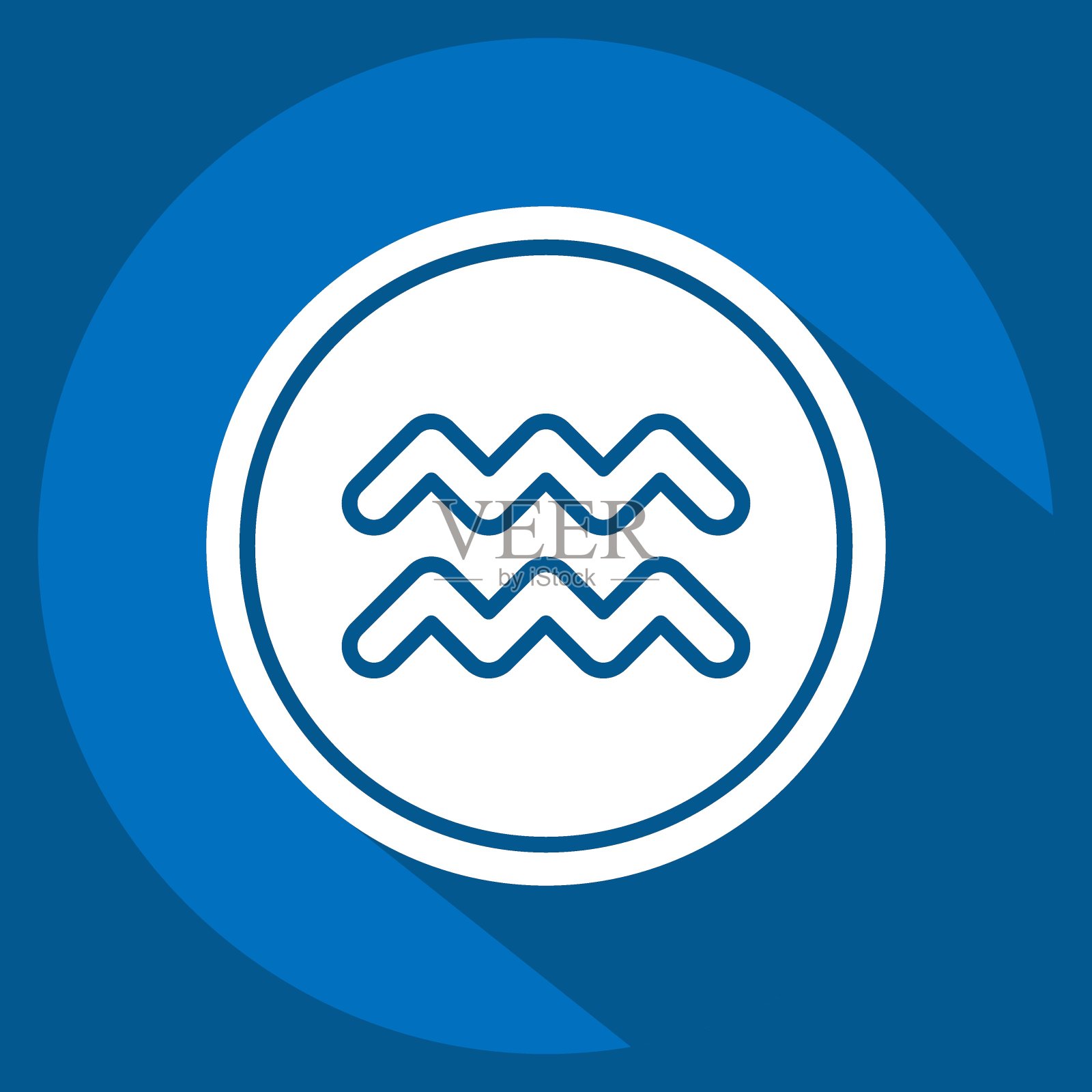 图标水瓶座。与占星术符号有关。长影式。简单的设计可编辑。简单的说明插画图片素材