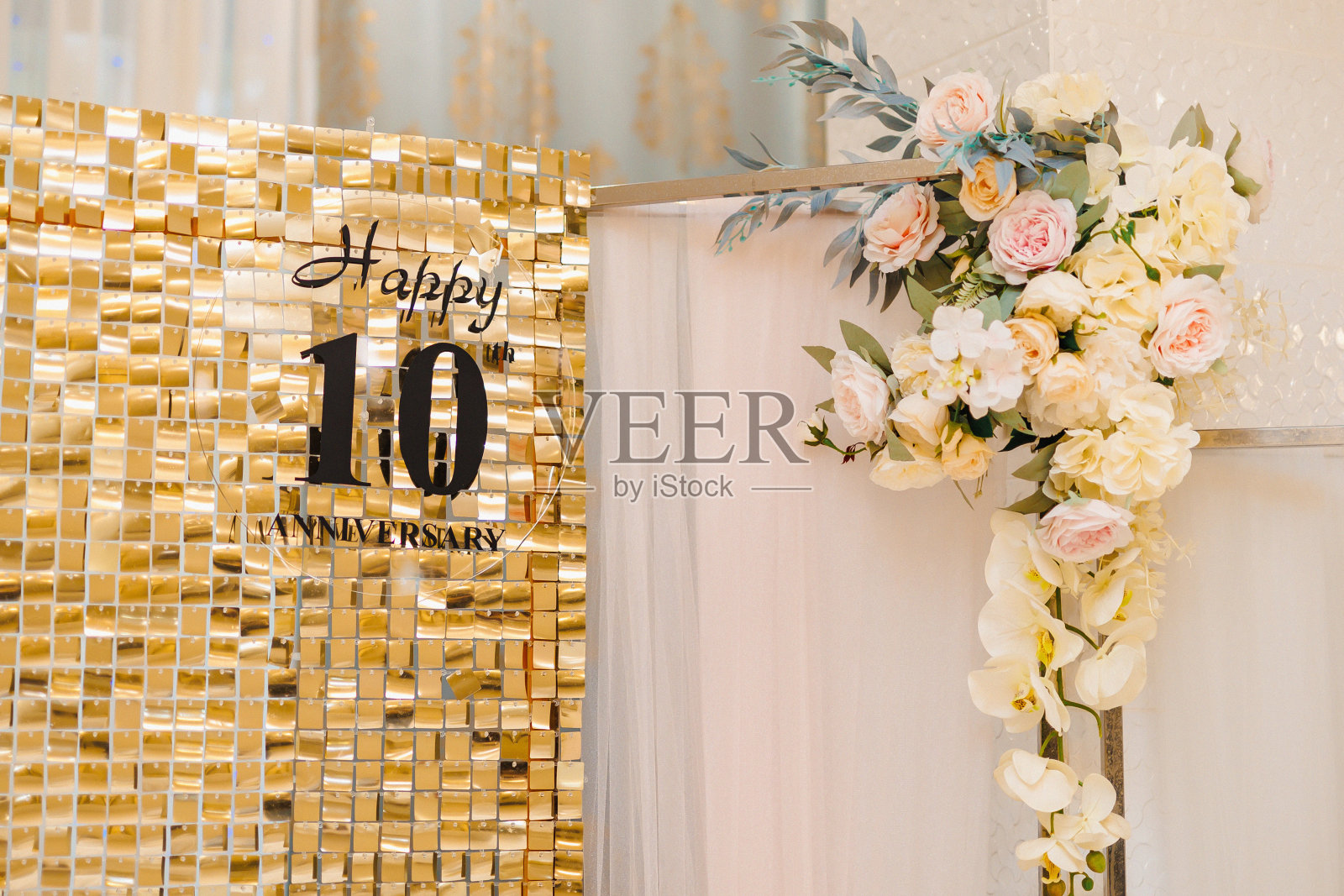 十周年纪念派对上的装饰品照片摄影图片
