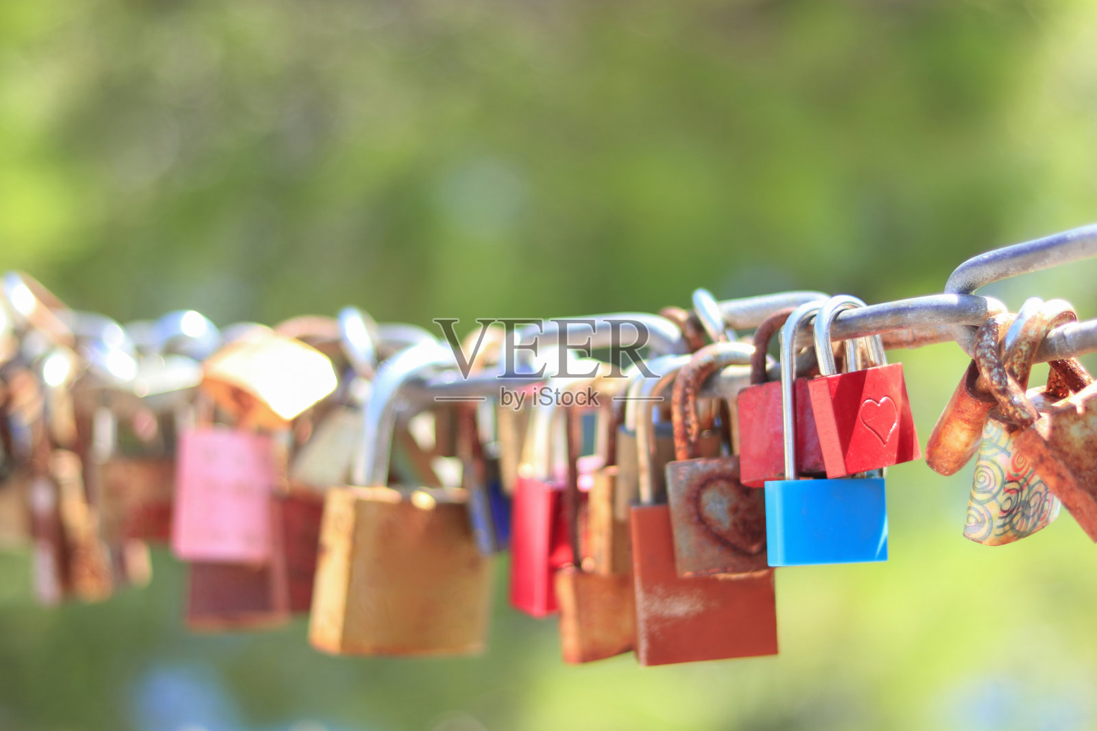 爱锁。婚礼锁。照片摄影图片