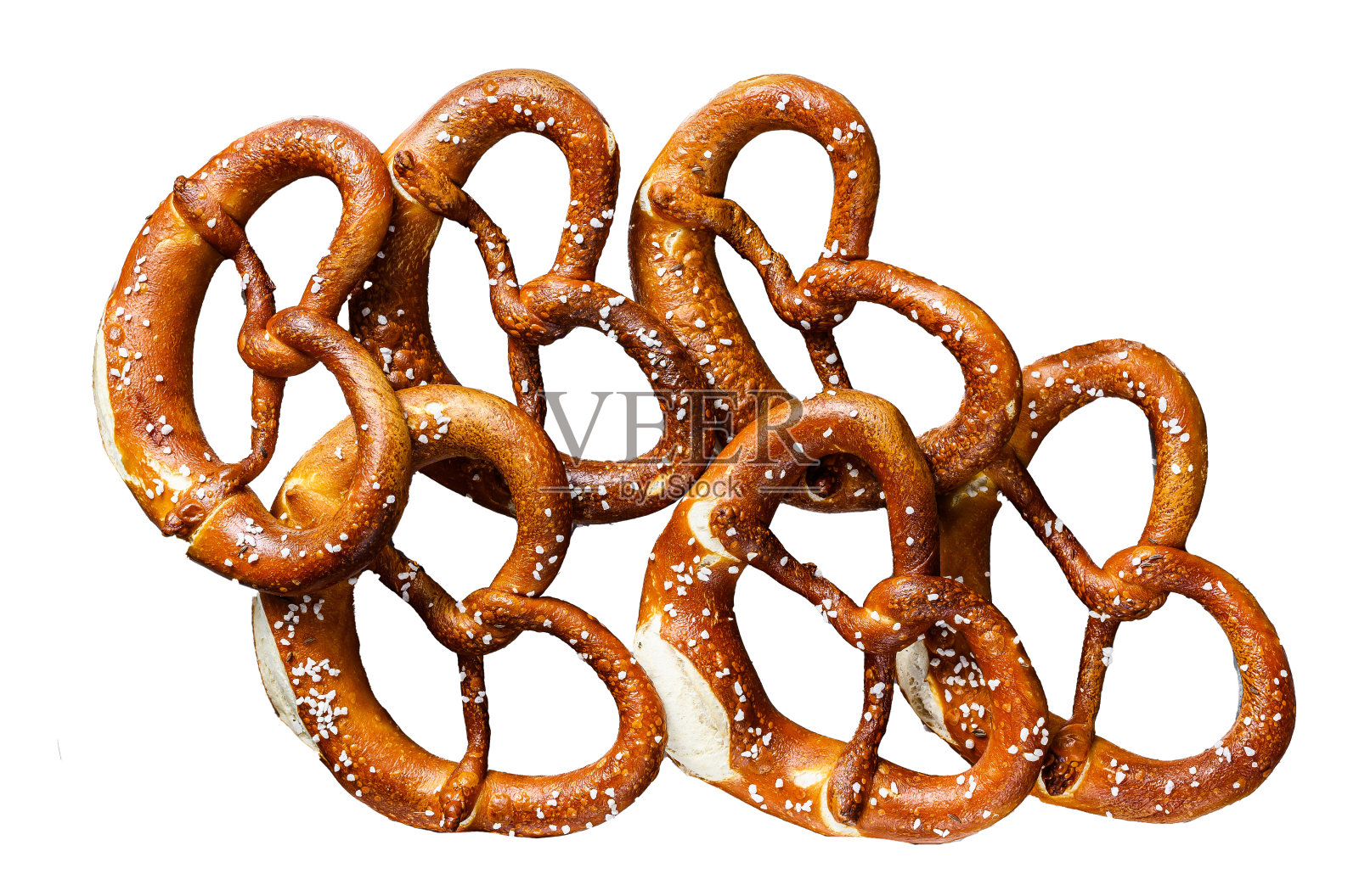 厨房烤盘上的盐盐椒盐脆饼。孤立在白色背景上。照片摄影图片